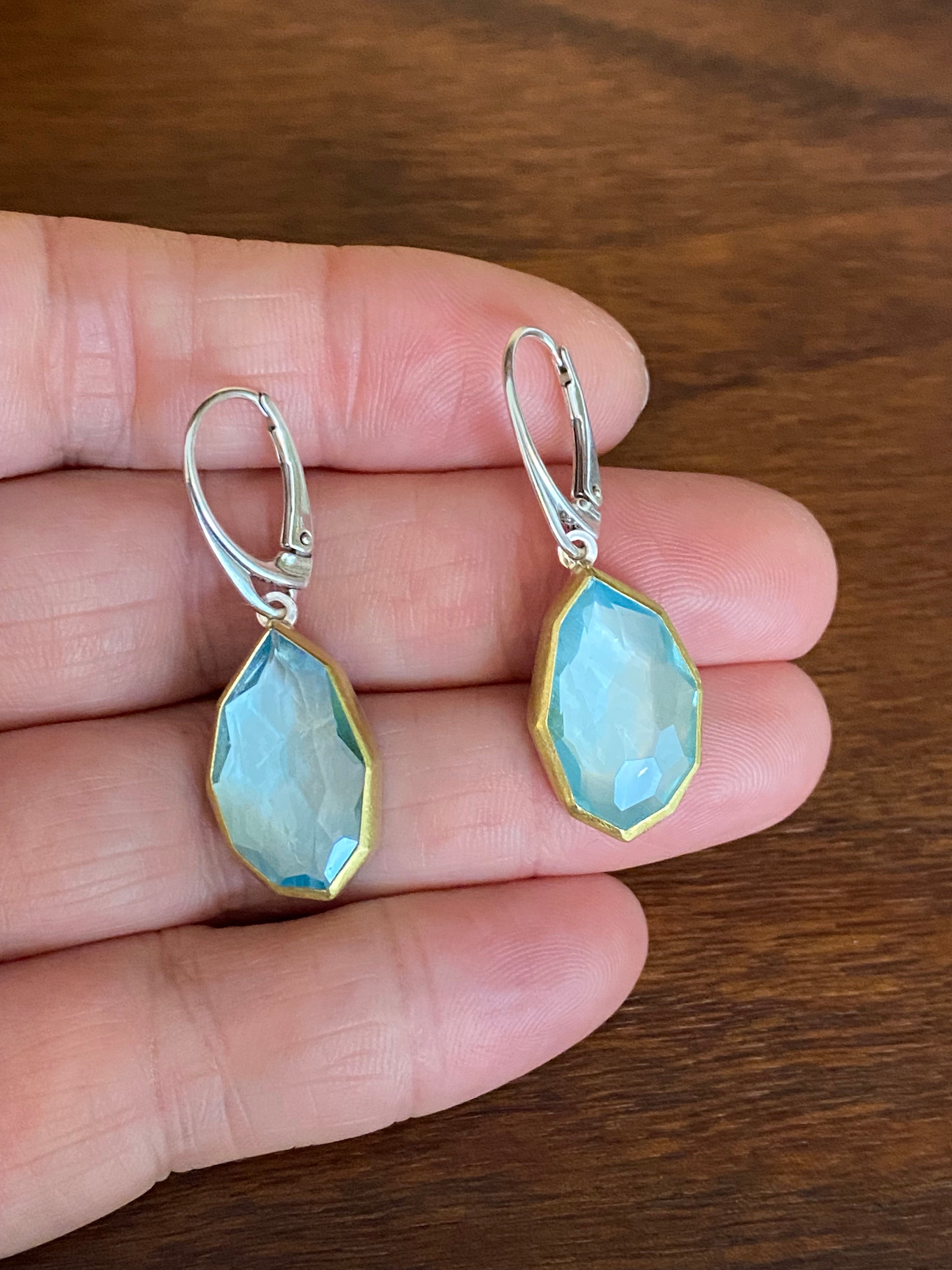 Sam Woehrmann- Aquamarine Geometric Drop Earrings