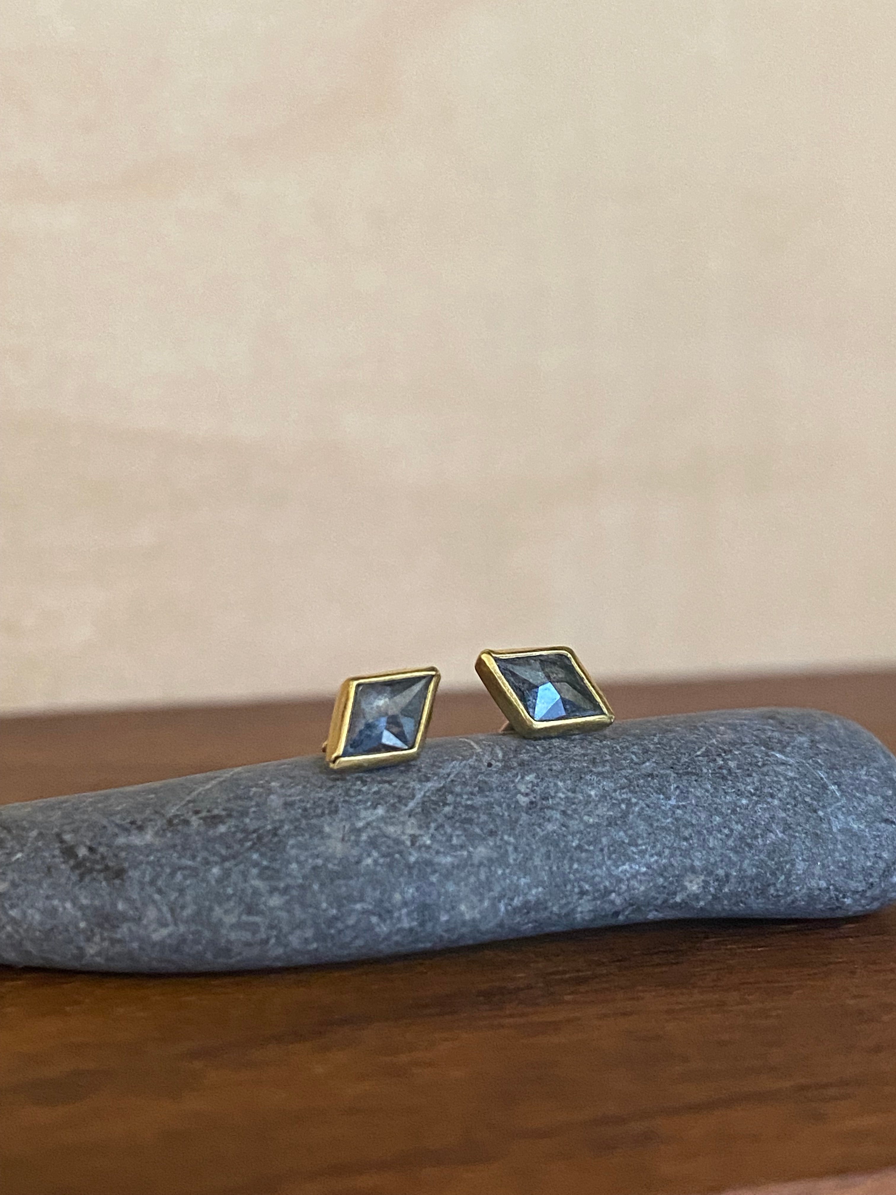 Sam Woehrmann- Grey Diamond Kite Stud Earrings