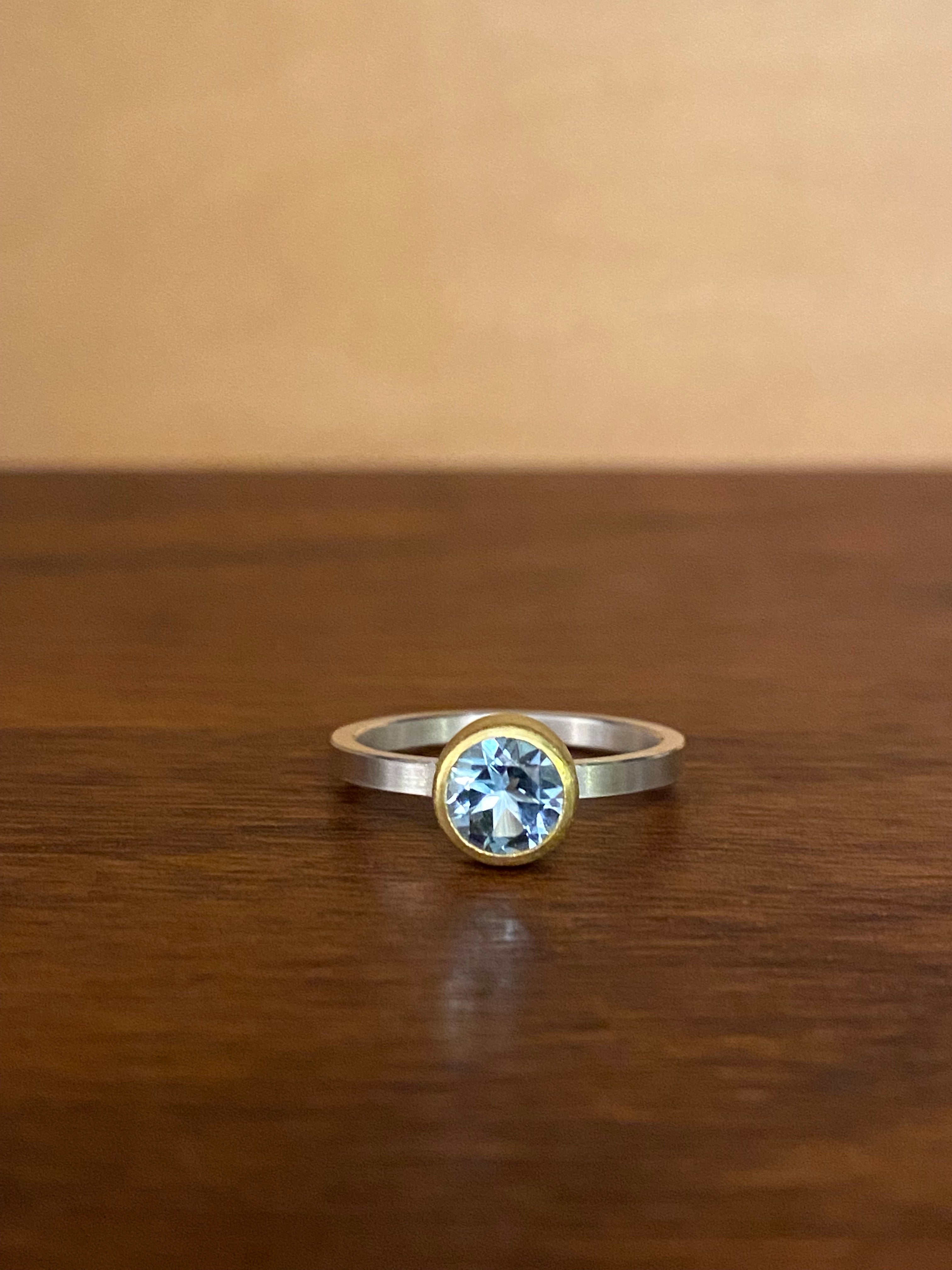 Sam Woehrmann- Blue Topaz Round Ring