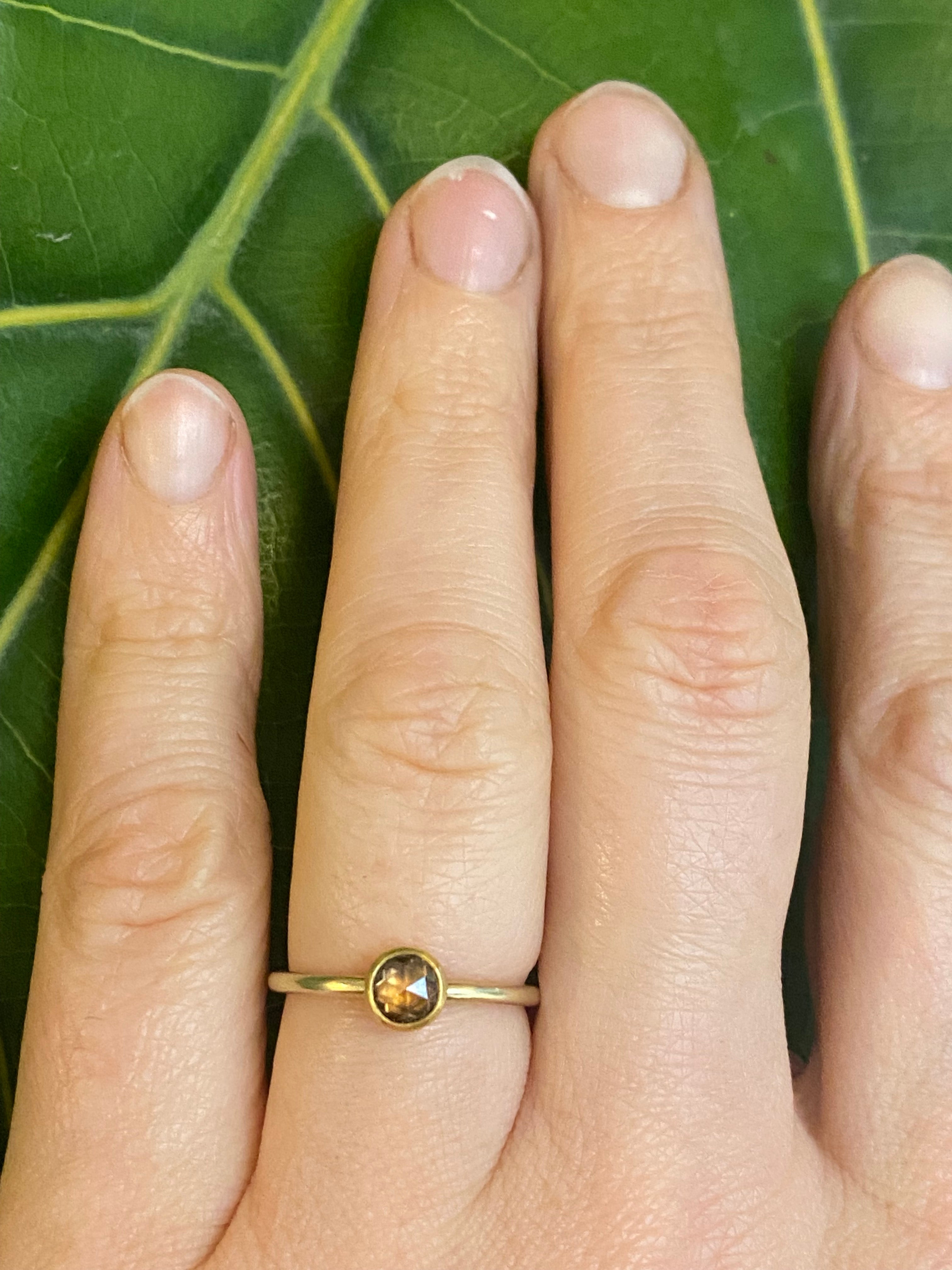 Sam Woehrmann- Brown Diamond Round Rosecut Ring