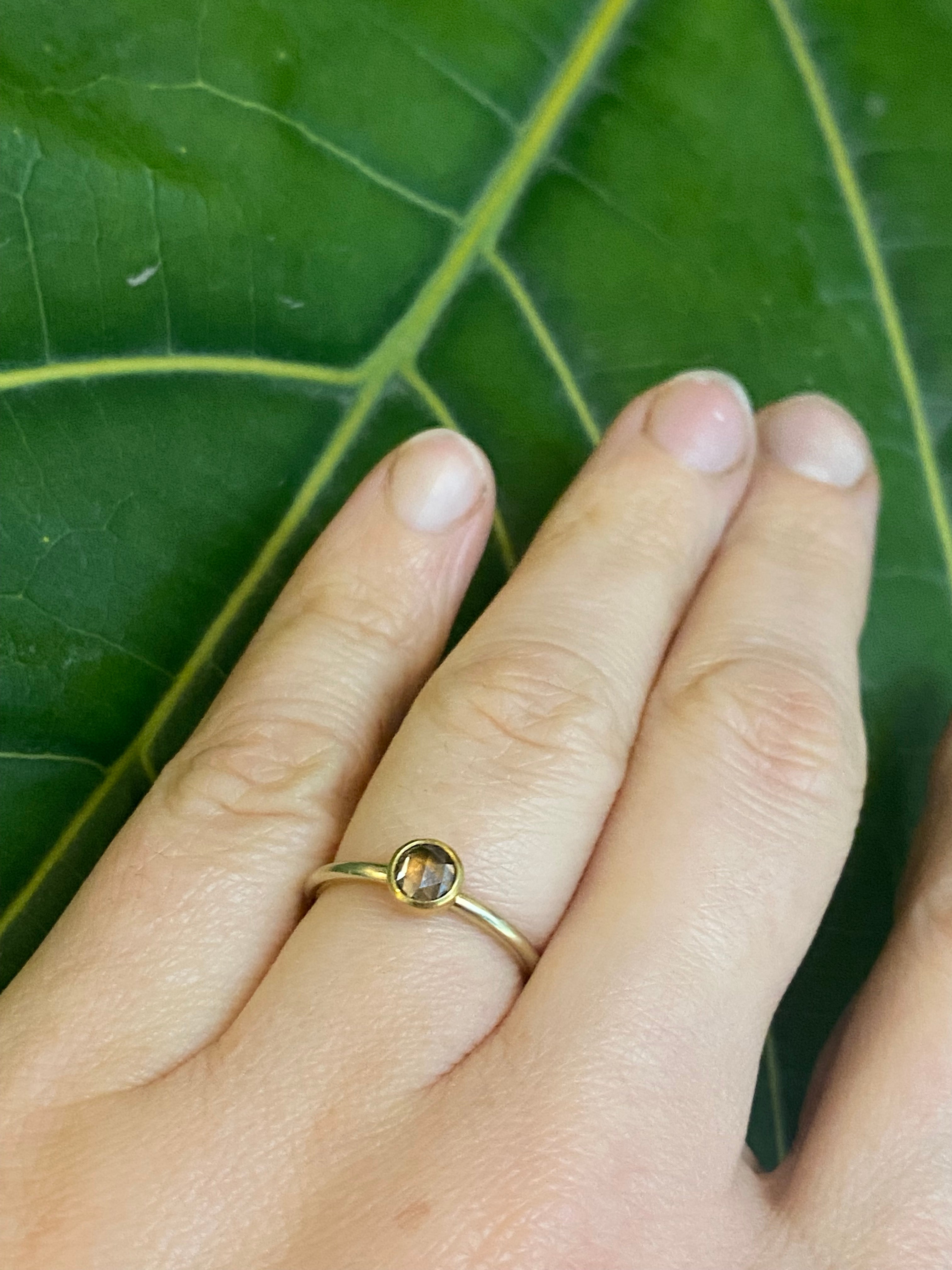 Sam Woehrmann- Brown Diamond Round Rosecut Ring