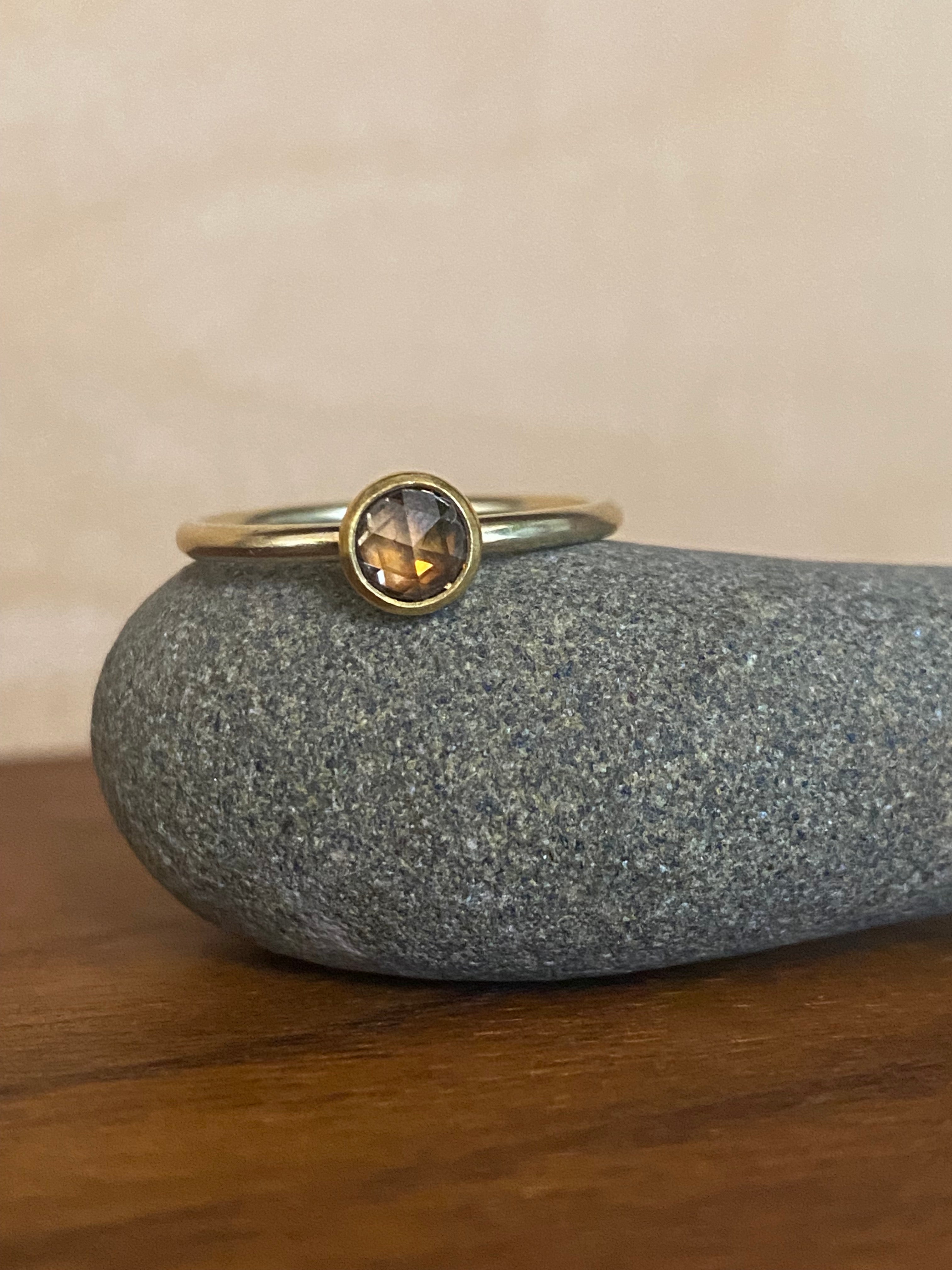 Sam Woehrmann- Brown Diamond Round Rosecut Ring