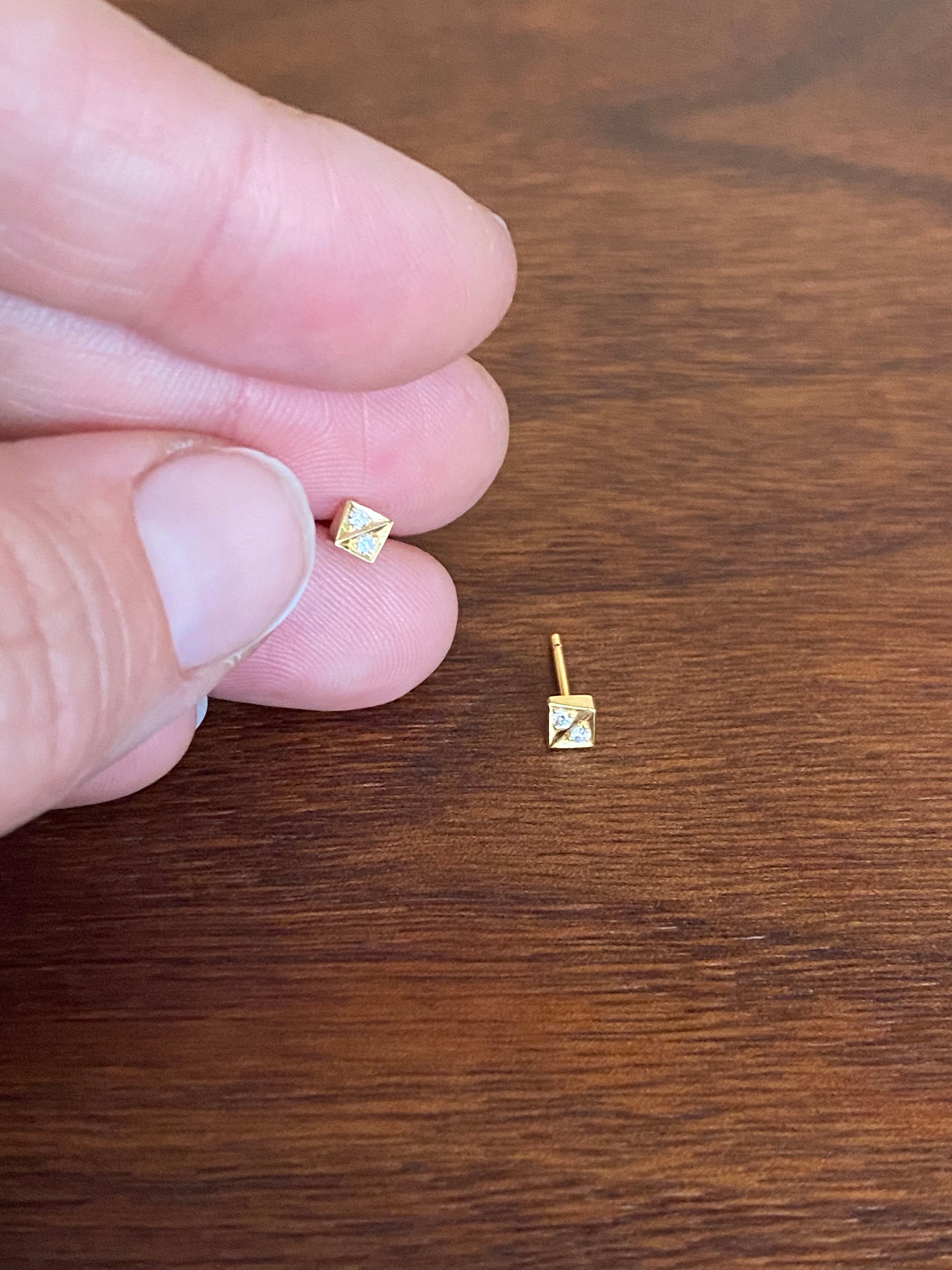 Sam Woehrmann- Double Diamond Cube Stud Earring