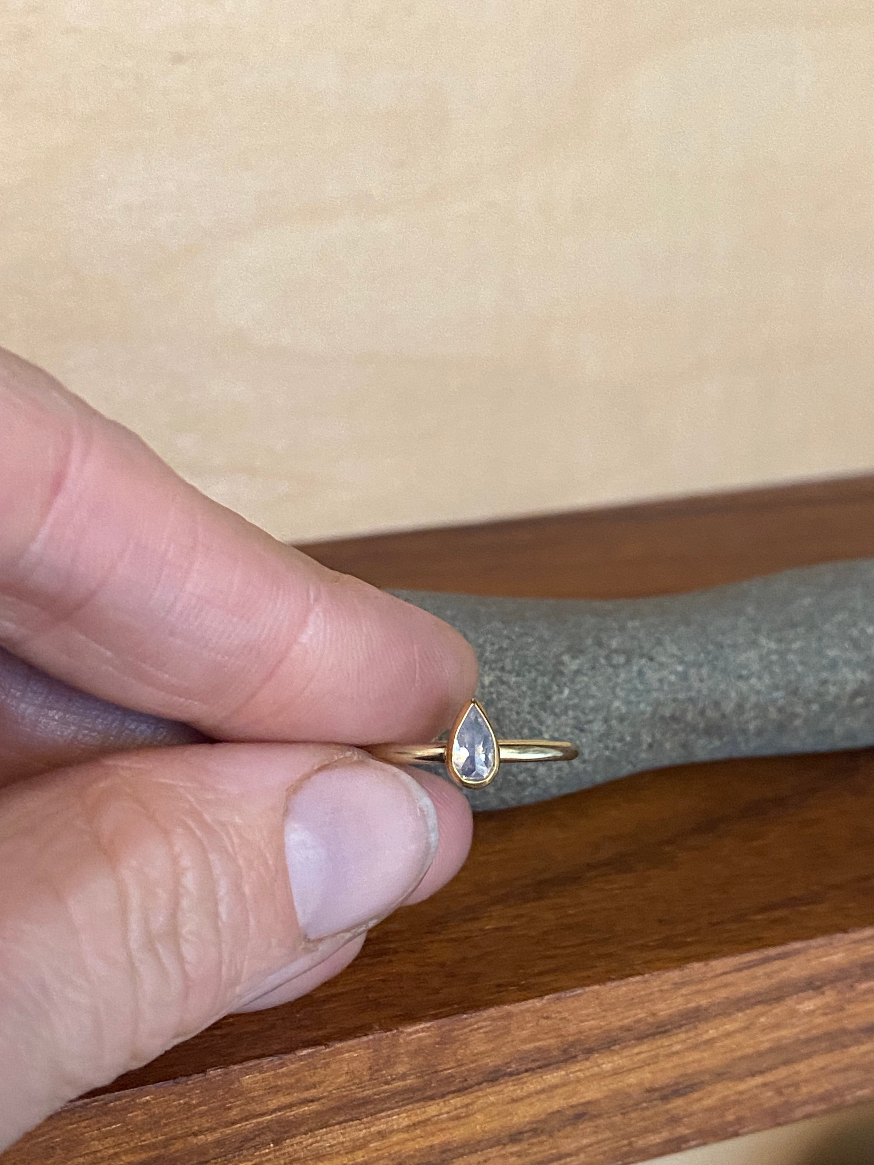 Sam Woehrmann- Grey Diamond Tear Drop Ring