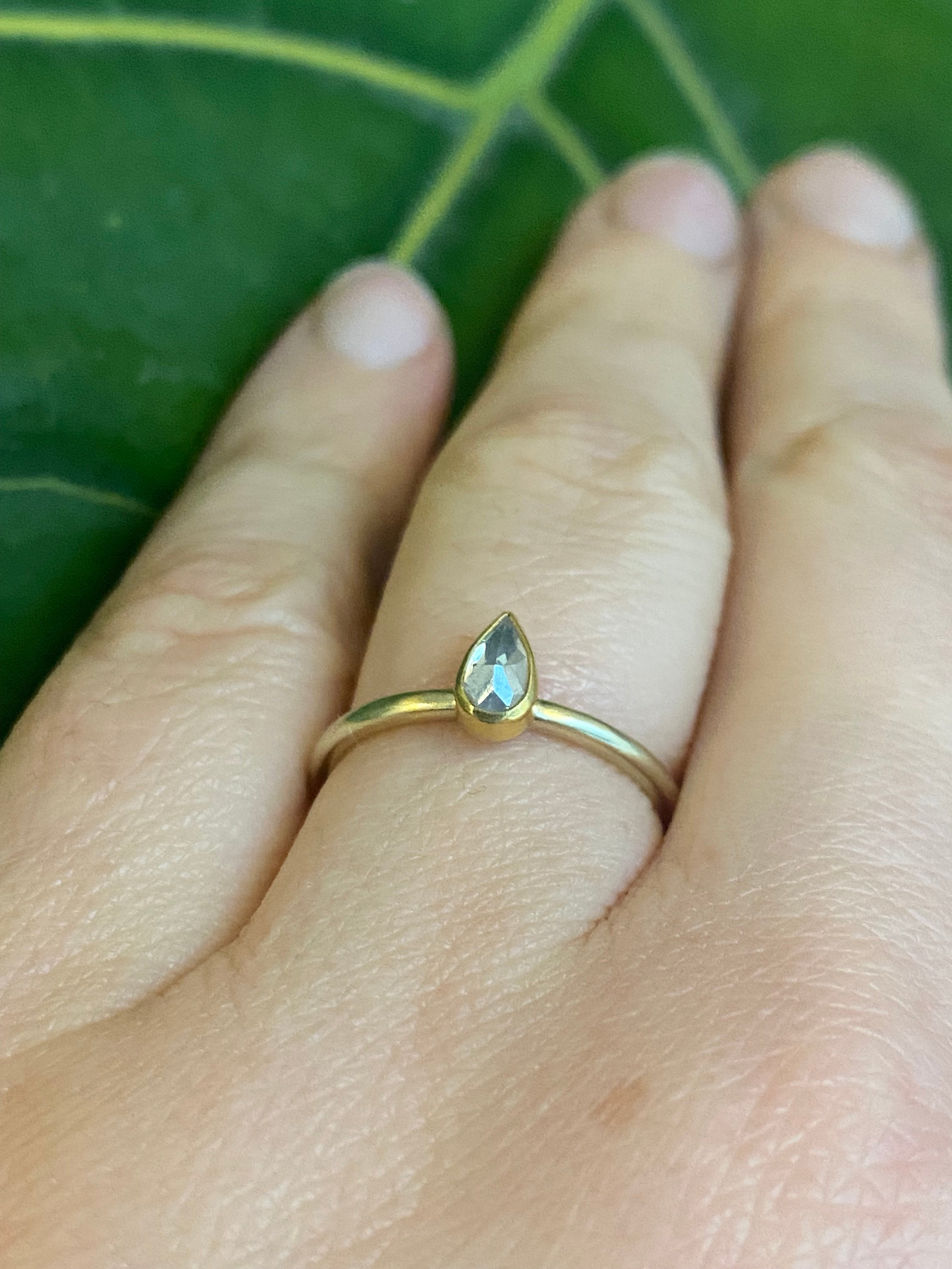 Sam Woehrmann- Grey Diamond Tear Drop Ring