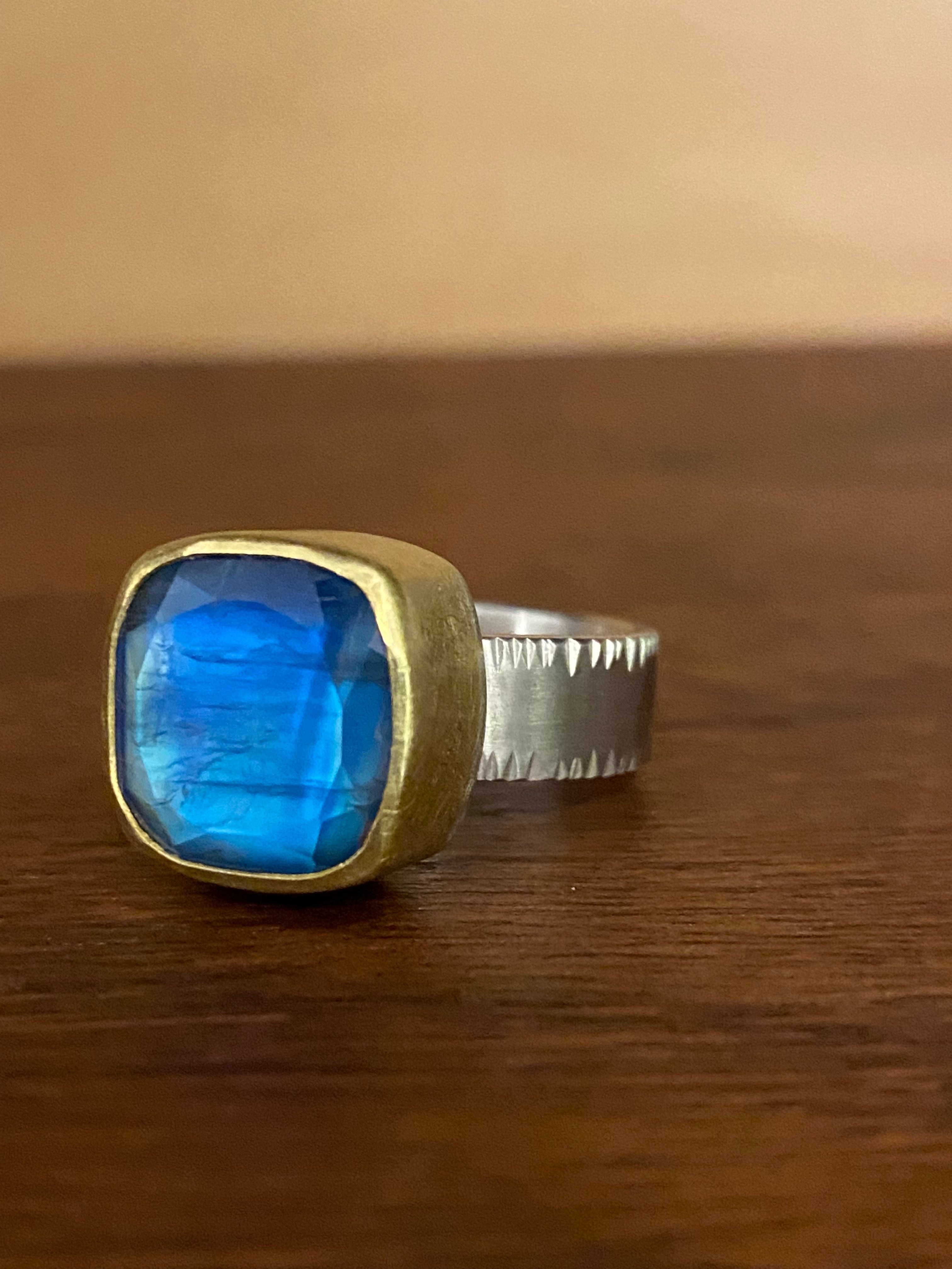 Sam Woehrmann- Moonstone Square Cushion Ring