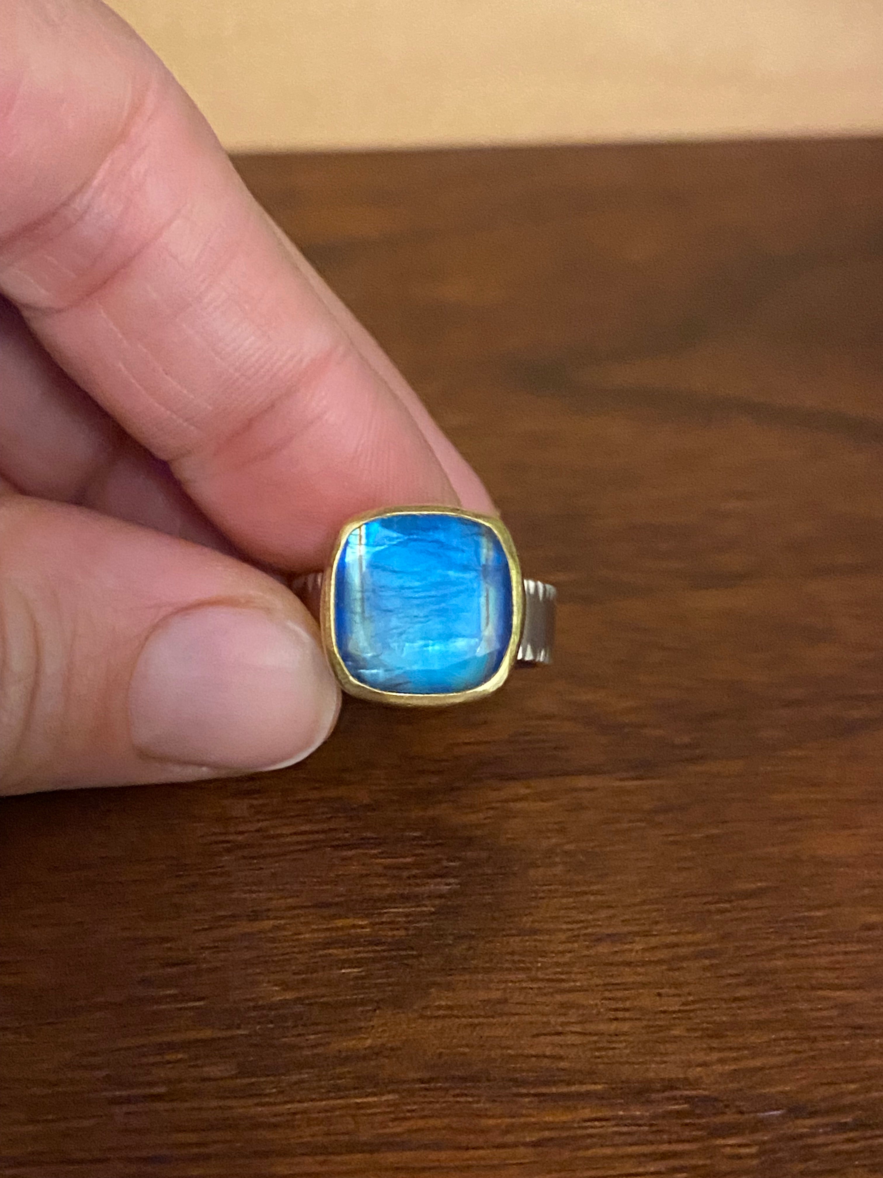 Sam Woehrmann- Moonstone Square Cushion Ring
