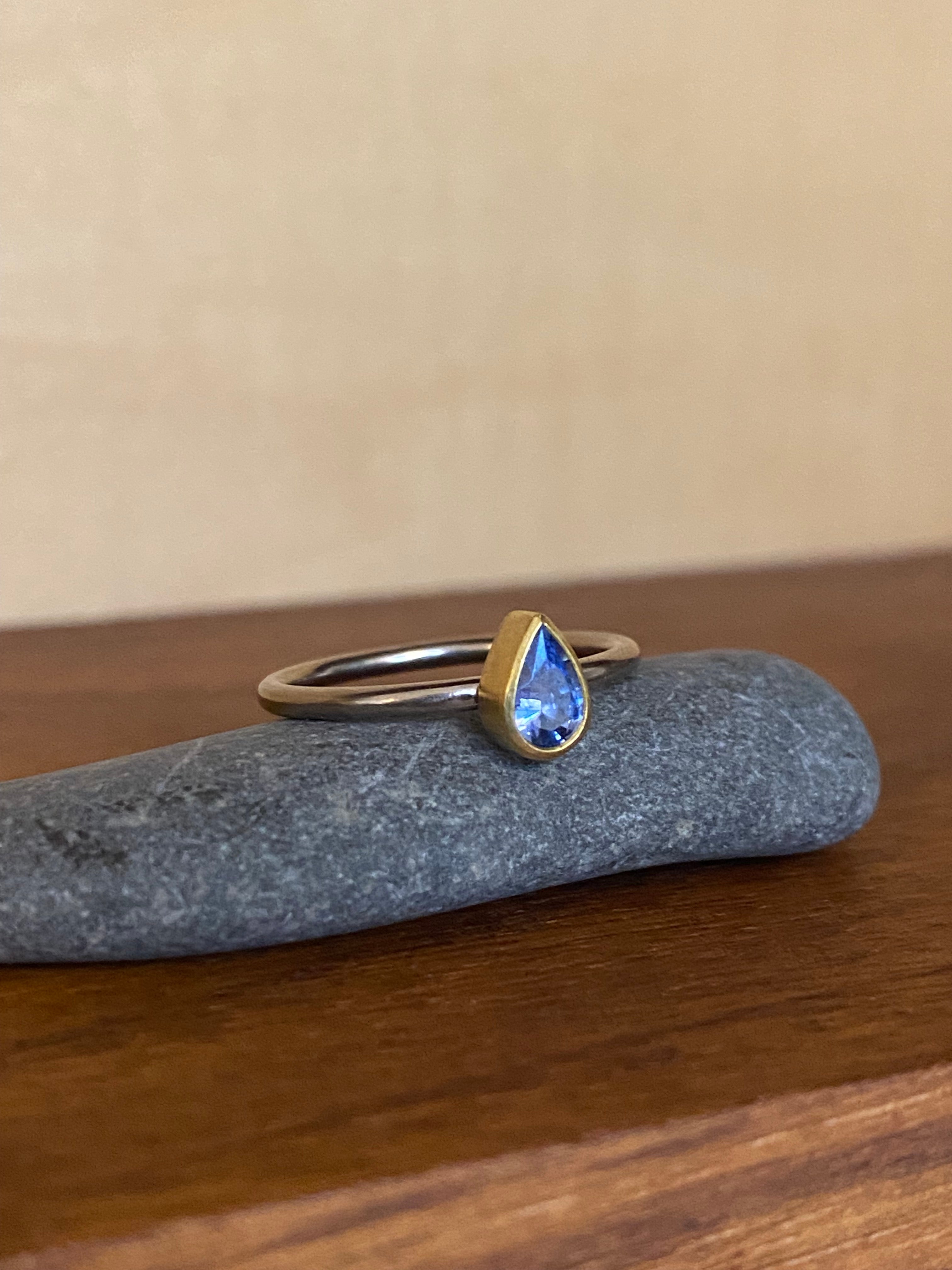 Sam Woehrmann- Sapphire Tear Drop Ring