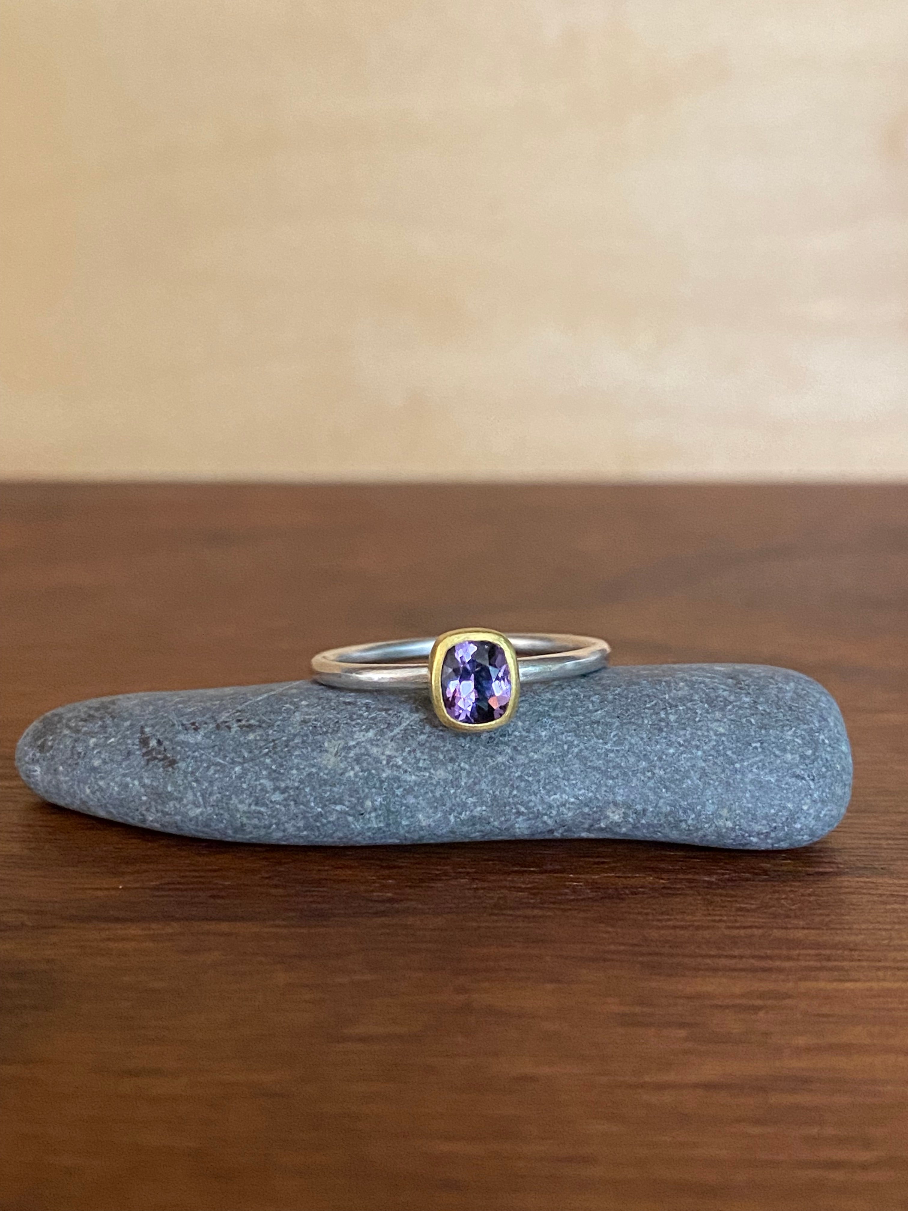 Sam Woehrmann- Purple Spinel Cushion Ring