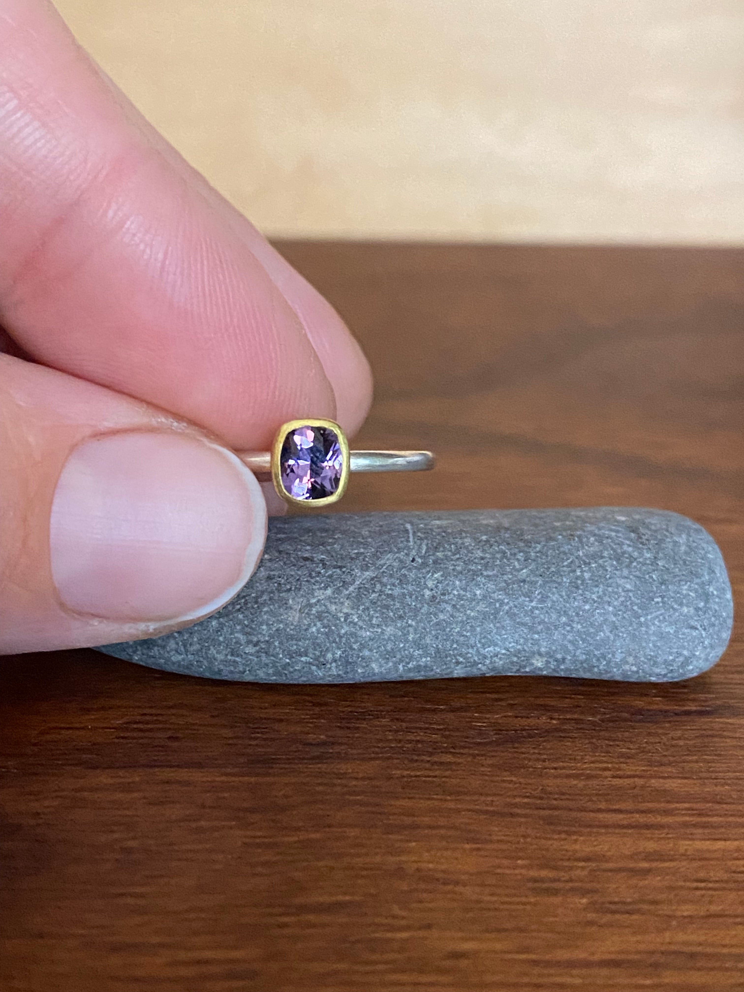 Sam Woehrmann- Purple Spinel Cushion Ring