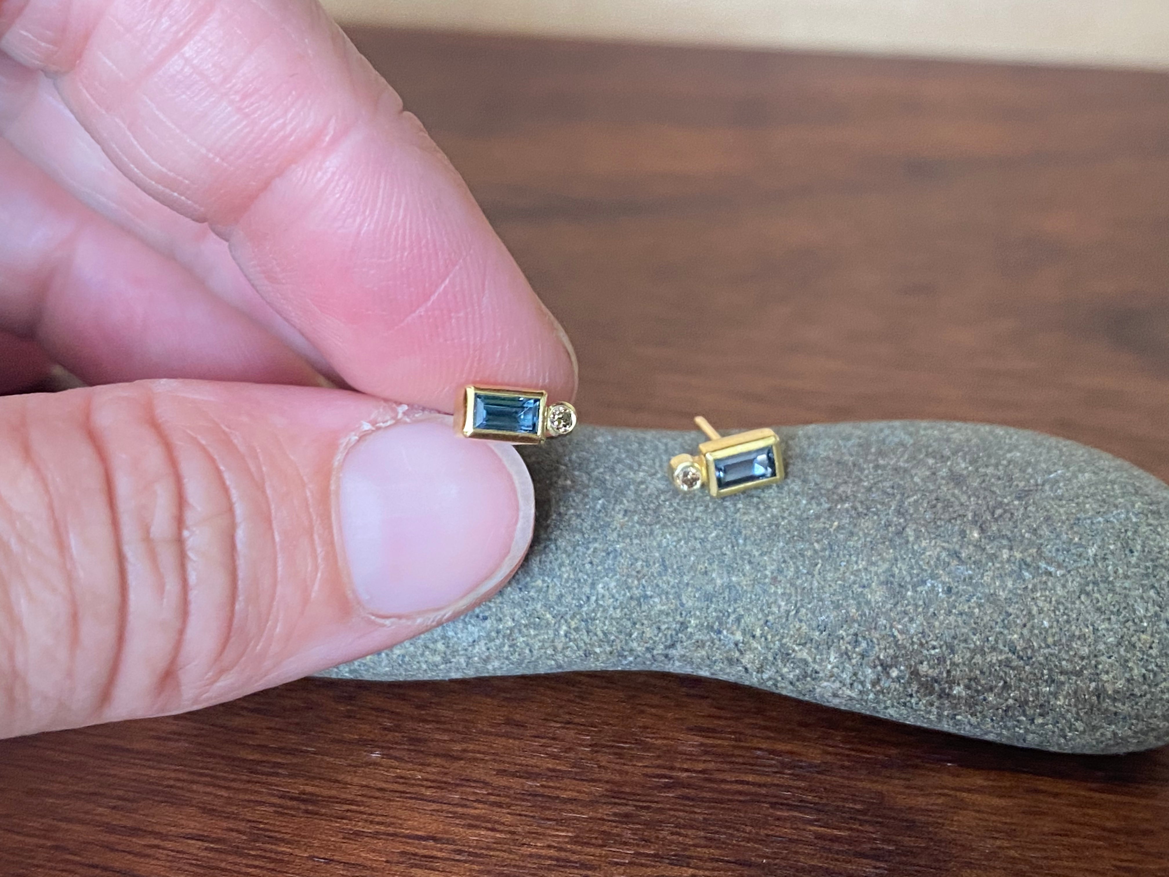 Sam Woehrmann- Spinel + Brown Diamond Stud Earrings