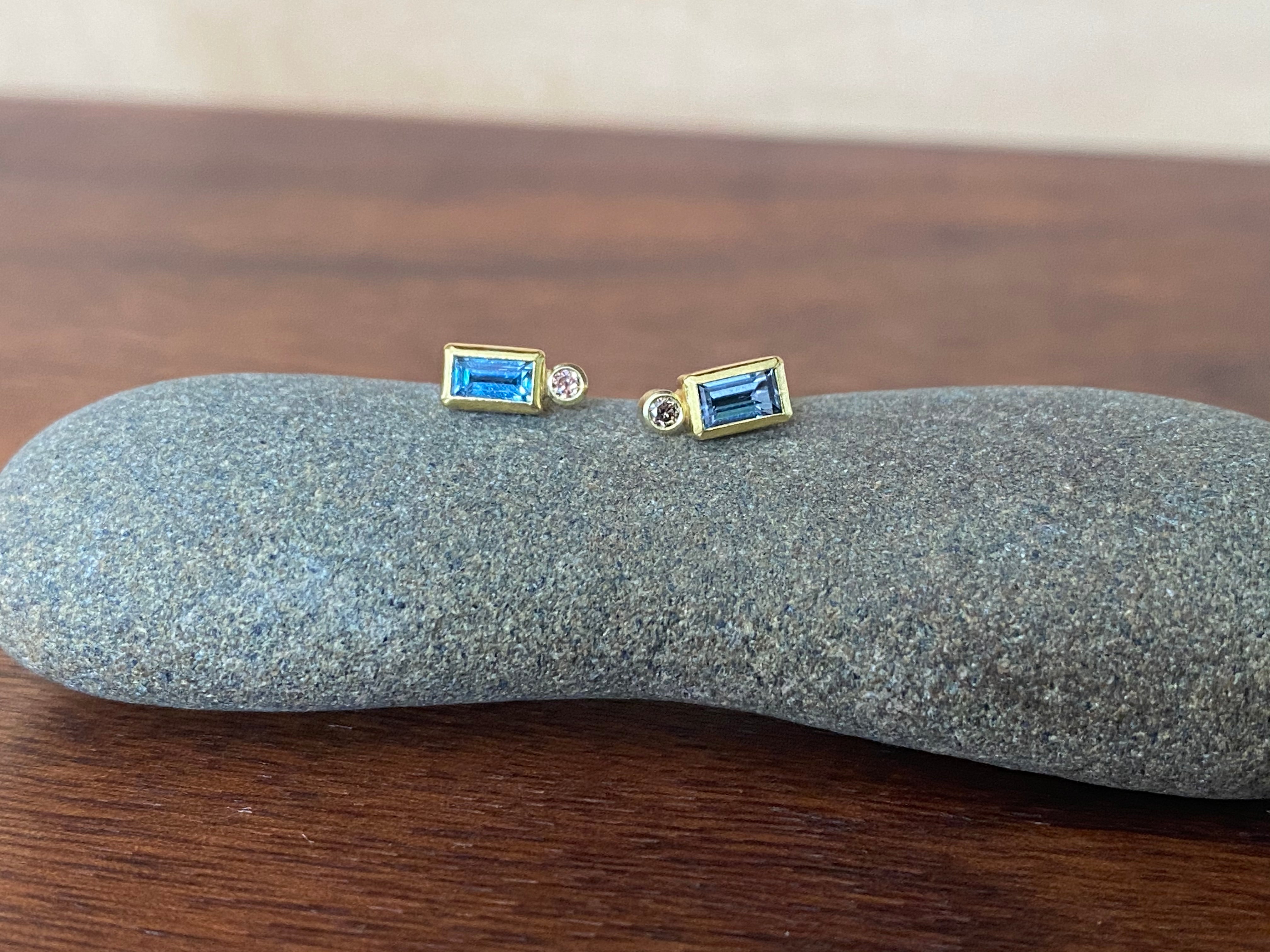 Sam Woehrmann- Spinel + Brown Diamond Stud Earrings