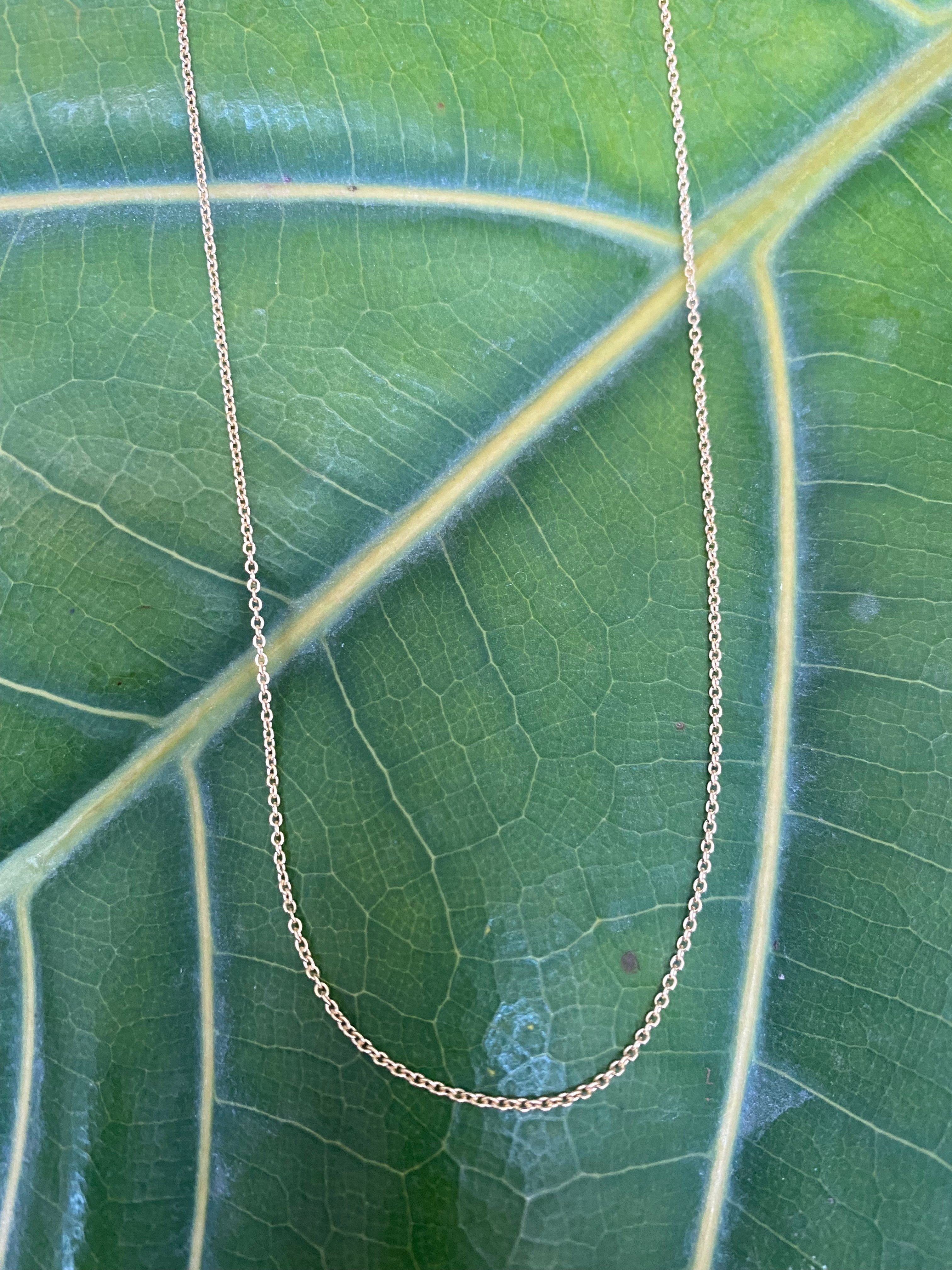 14k Yellow Gold 1.1mm Oval Cable Chain Necklace