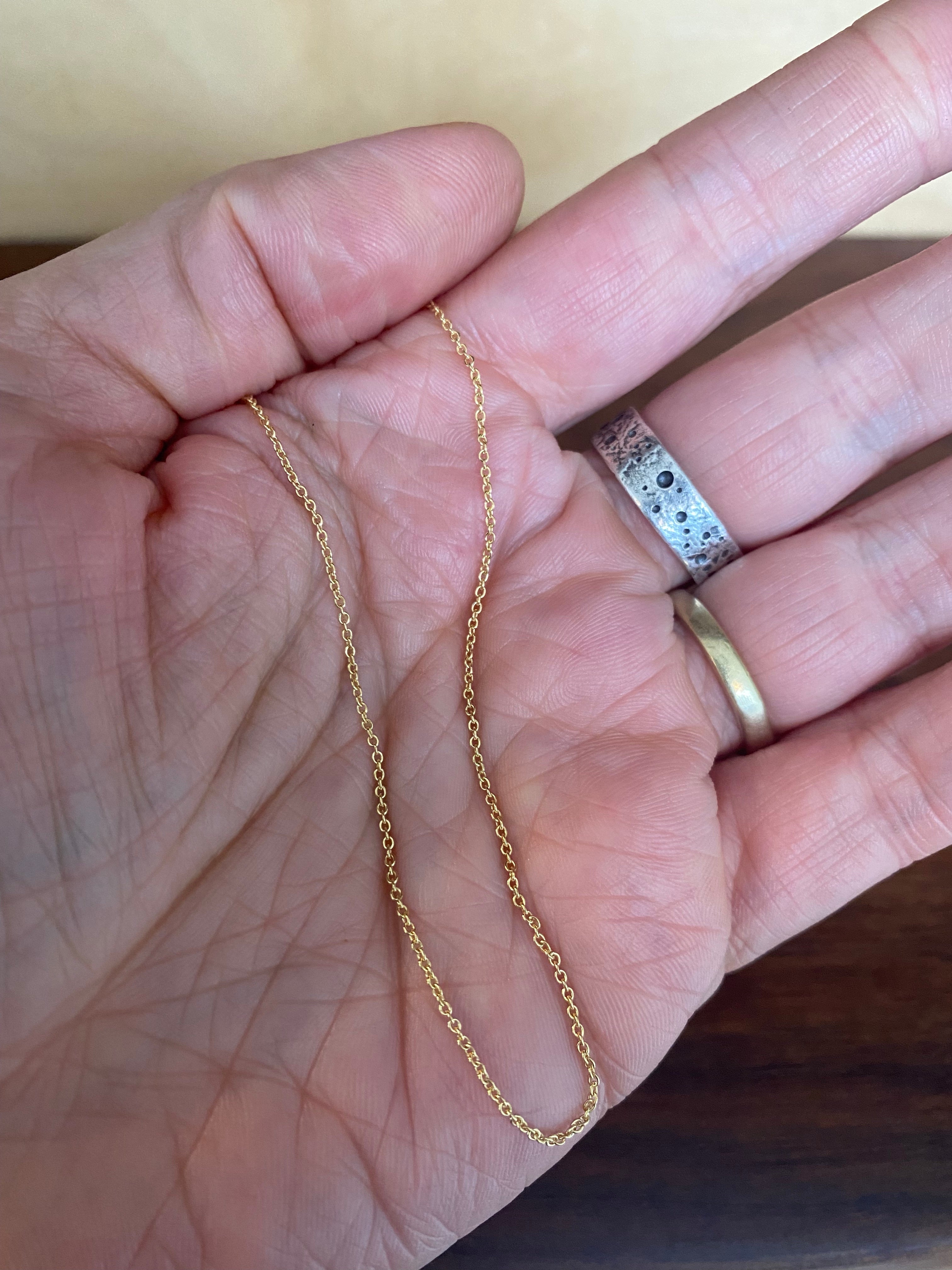 14k Yellow Gold 1.1mm Oval Cable Chain Necklace