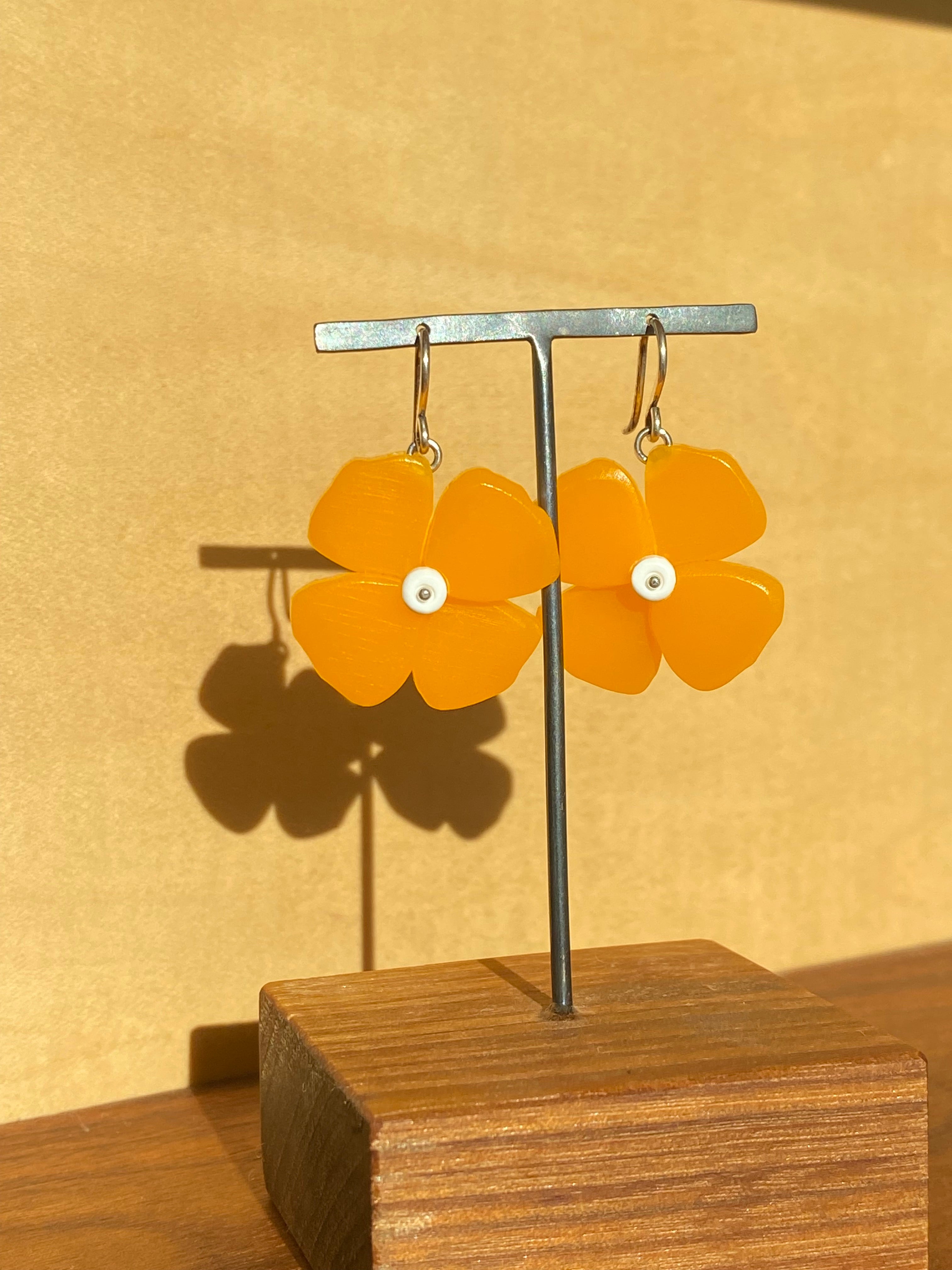 Woll Jewelry- California Poppy Drop Earring