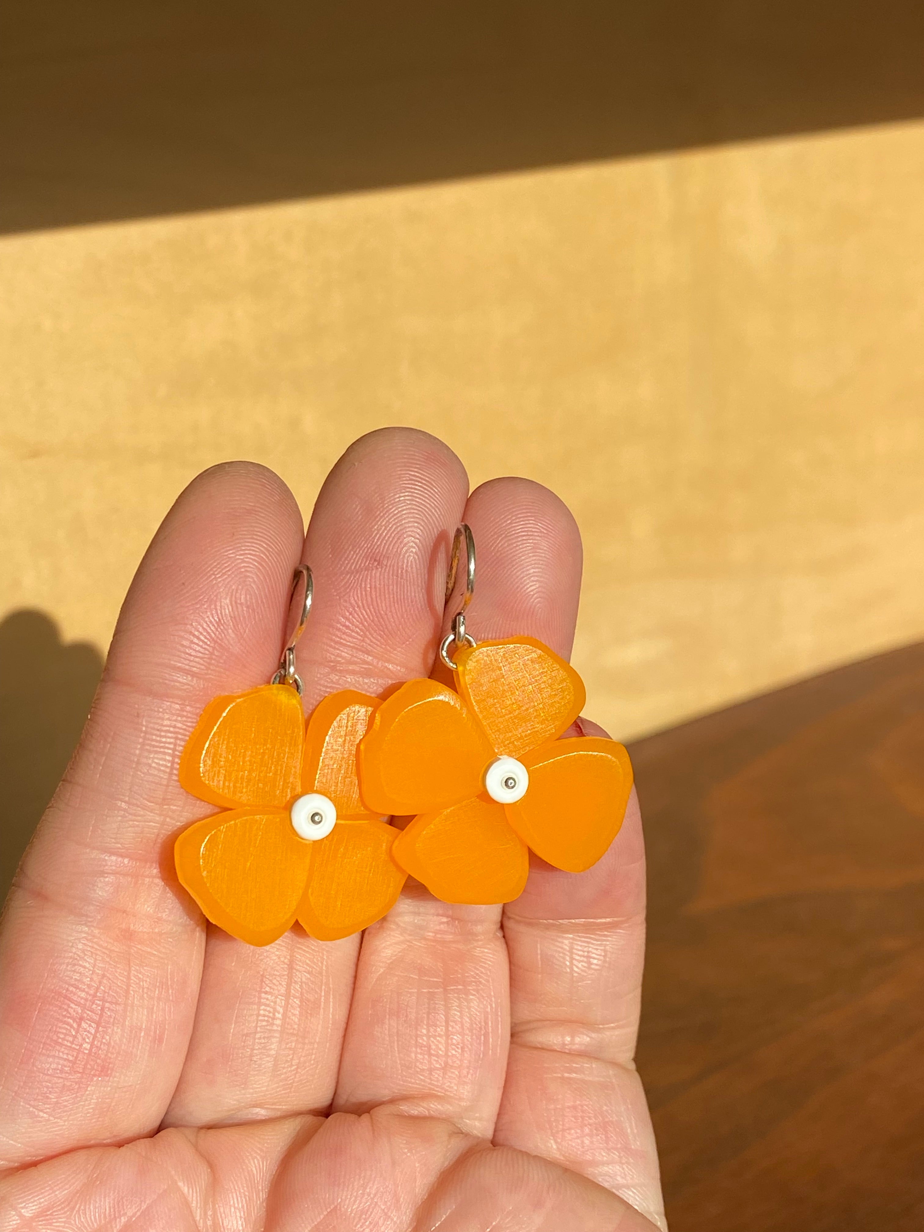 Woll Jewelry- California Poppy Drop Earring