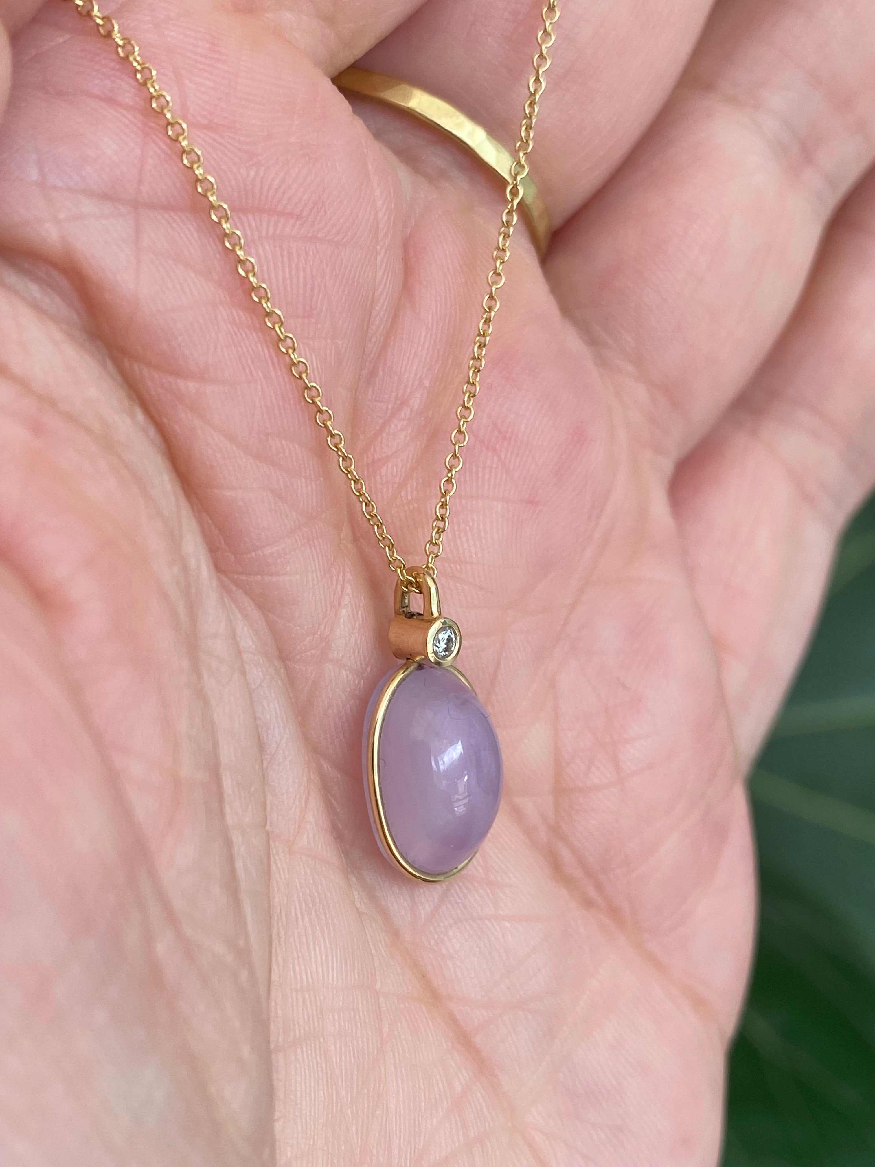 Folium Jewels- Holly Blue Agate and Diamond Necklace