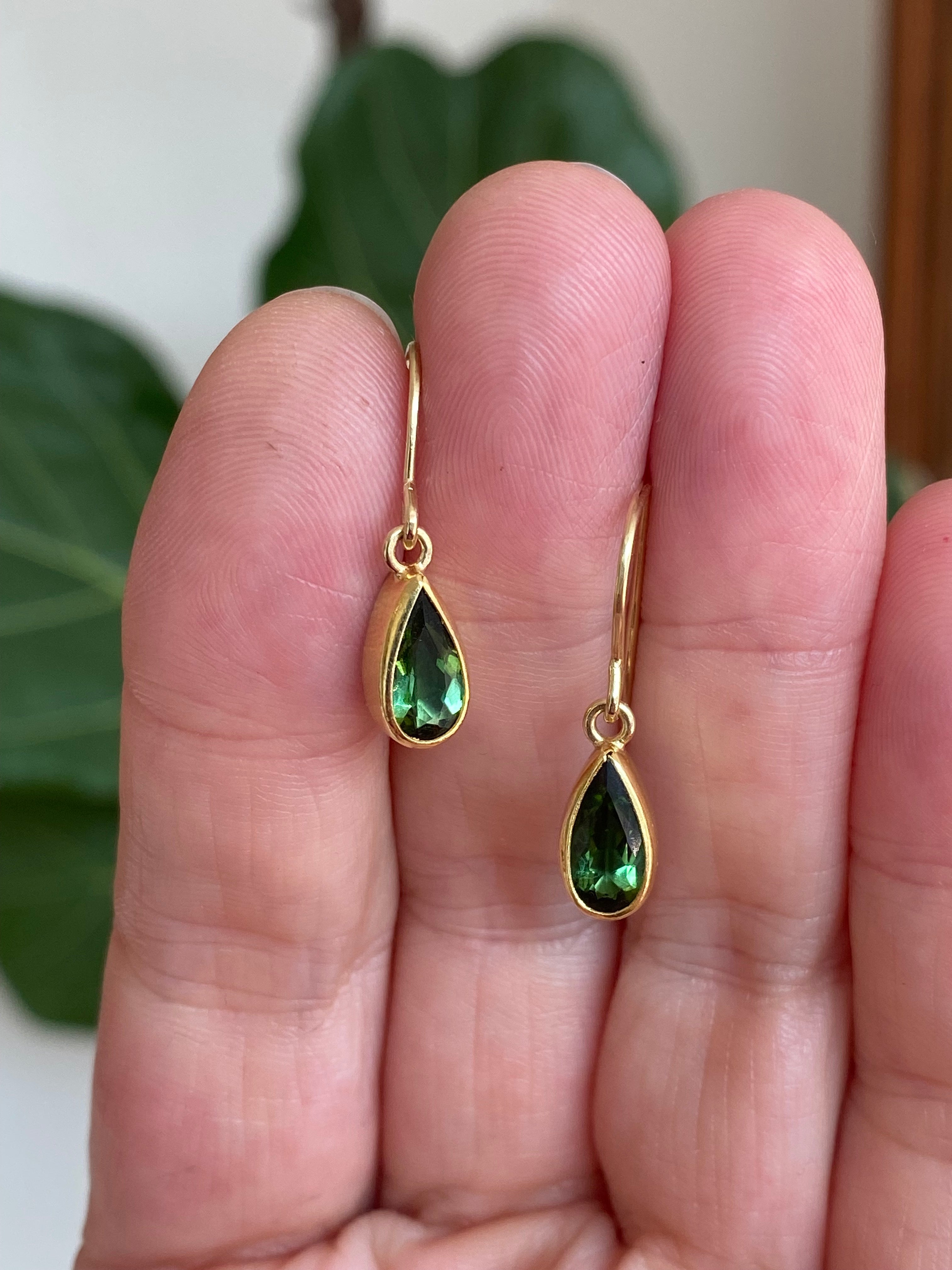 Sam Woehrmann- Green Tourmaline Drop Earrings