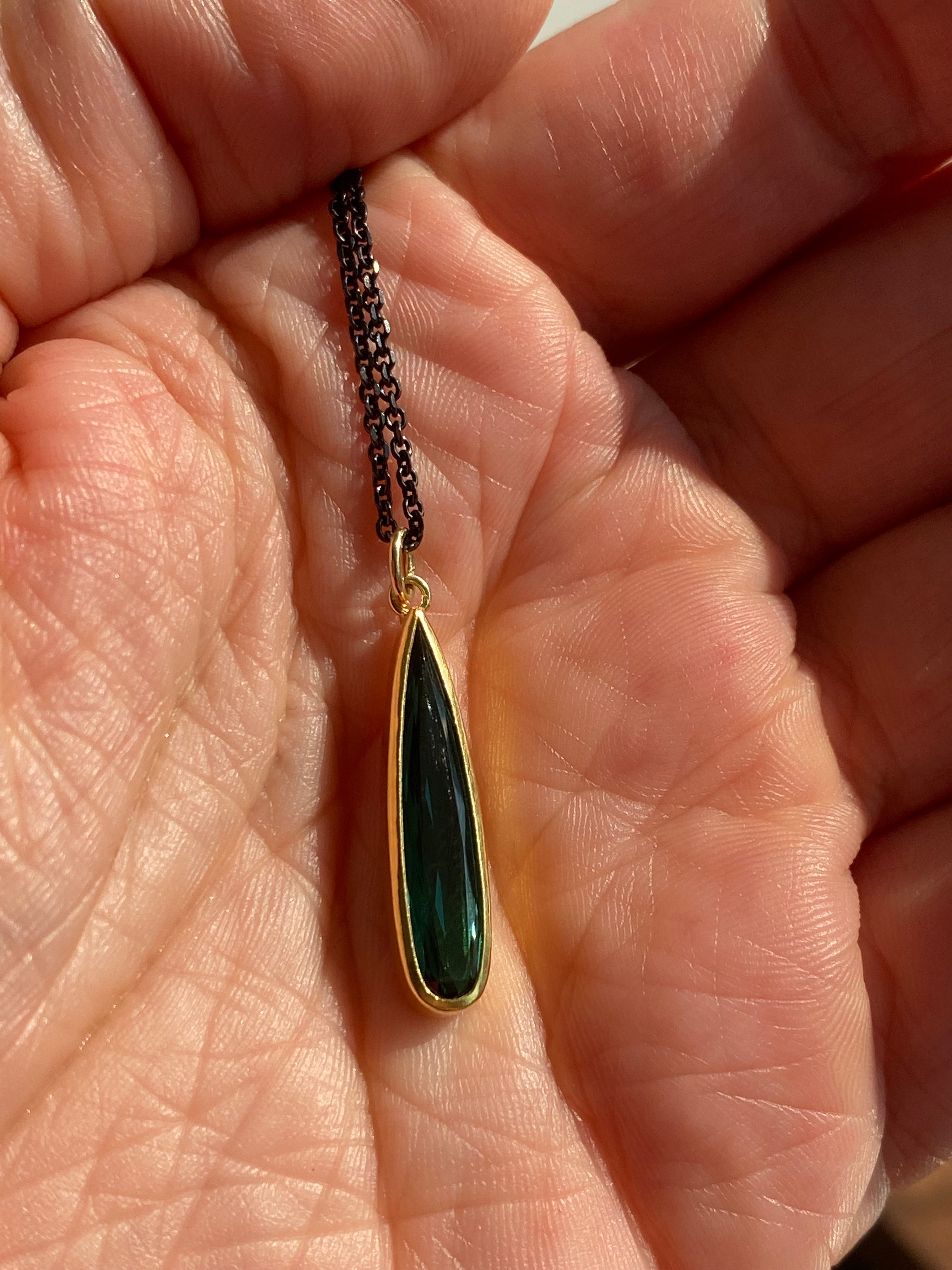 Sam Woehrmann- Green Tourmaline Drop Necklace