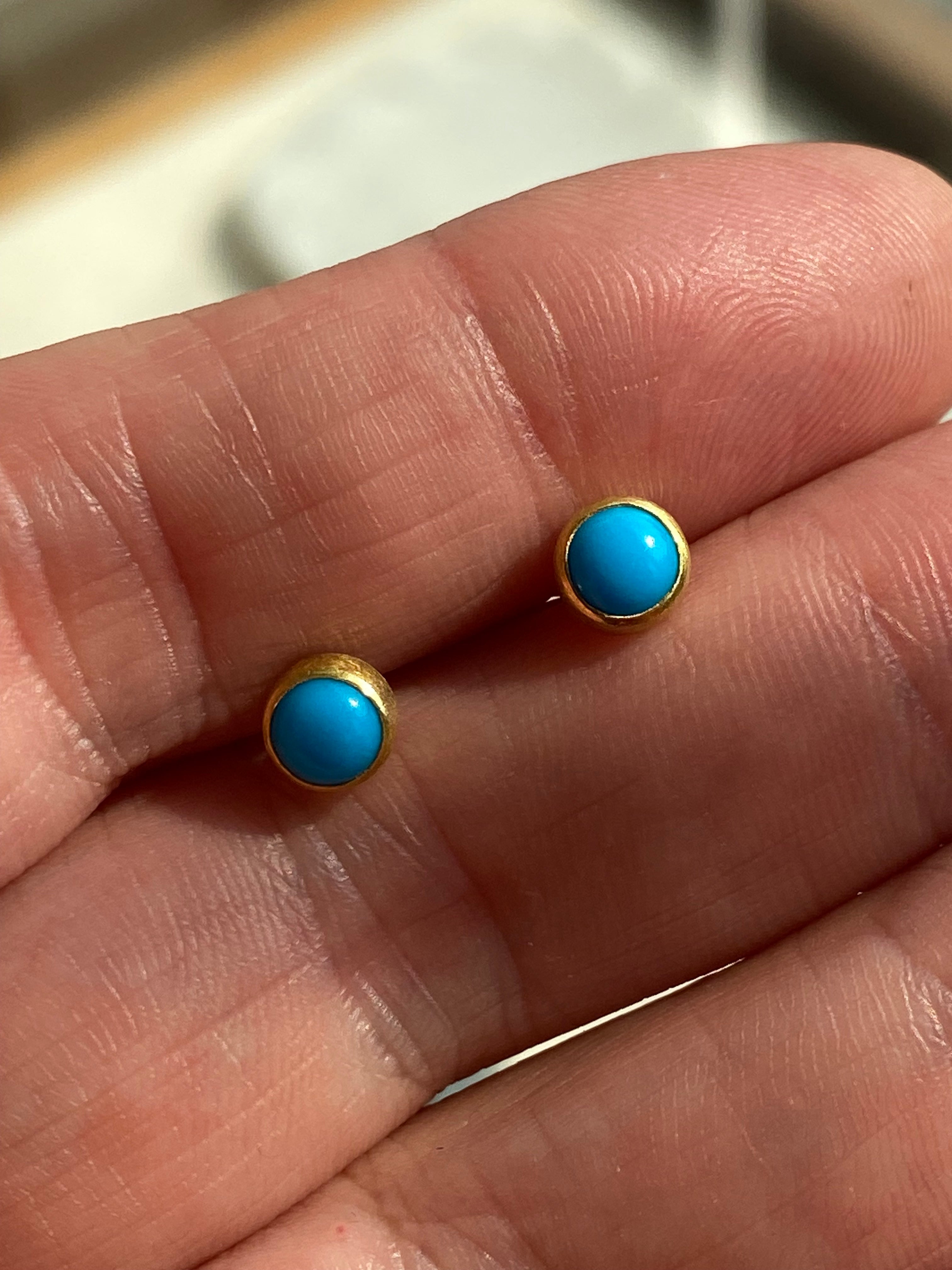 Sam Woehrmann- Round Turquoise Stud Earrings