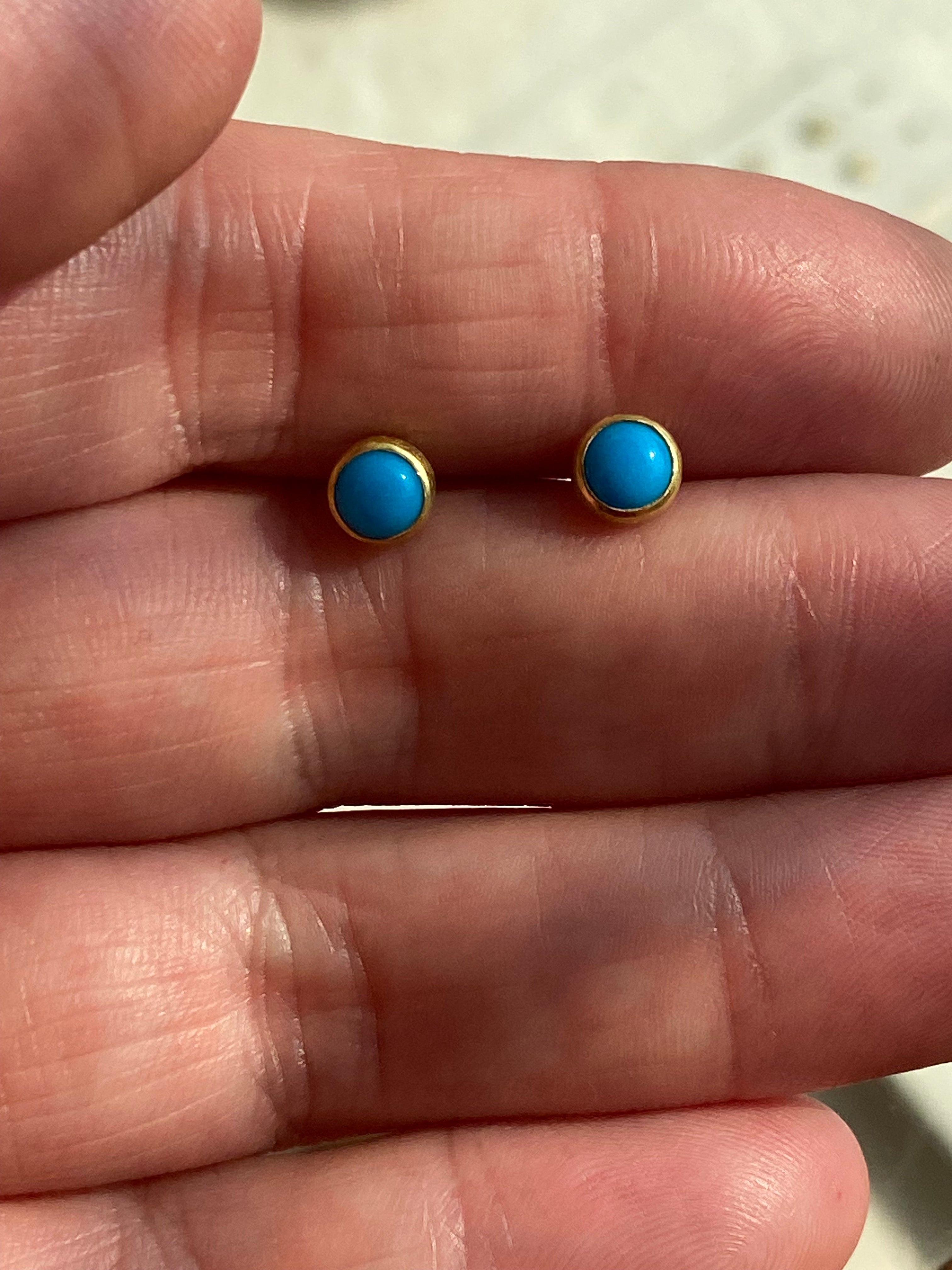 Sam Woehrmann- Round Turquoise Stud Earrings