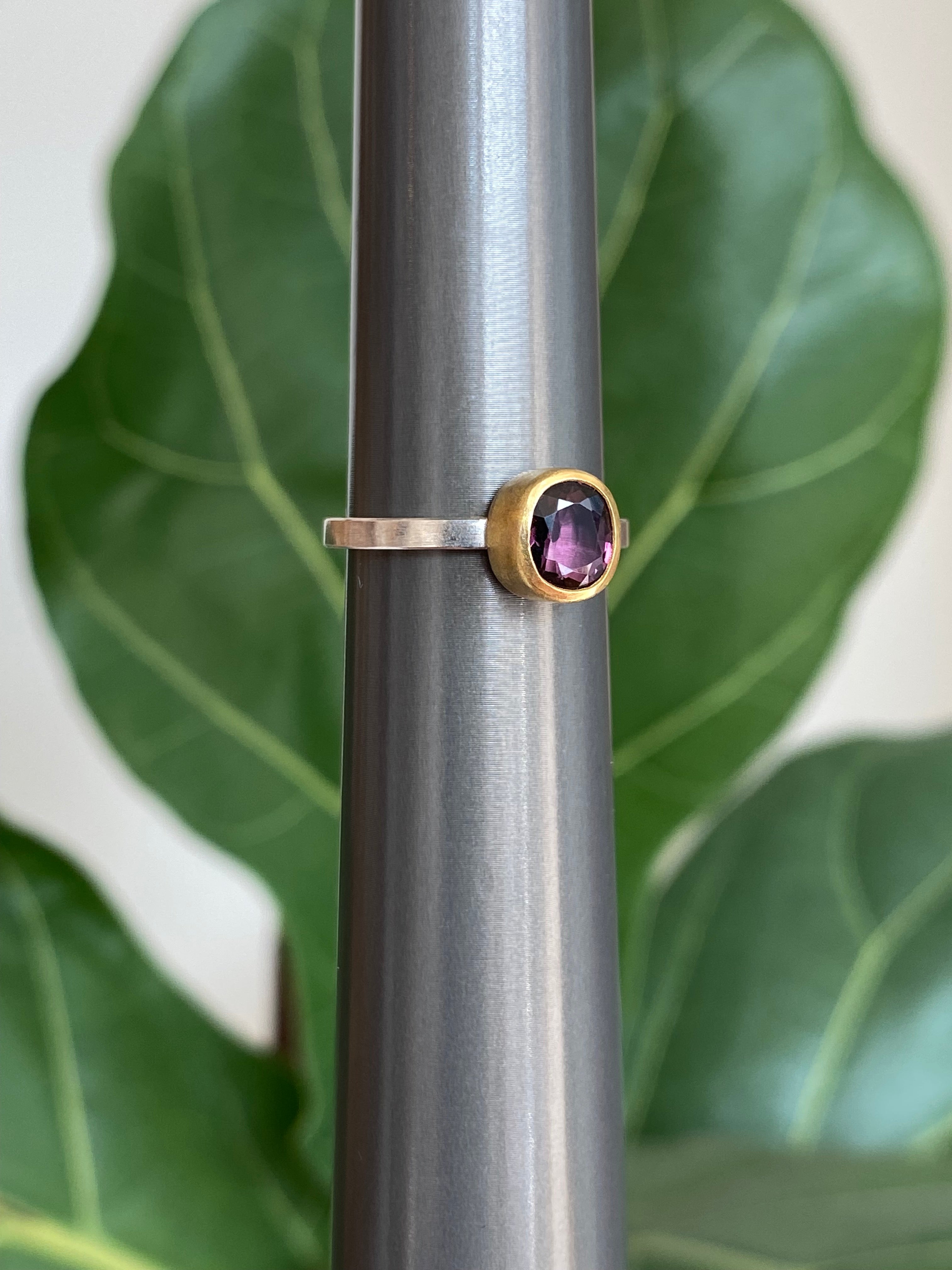 Sam Woehrmann- Maroon Spinel Stacking Ring