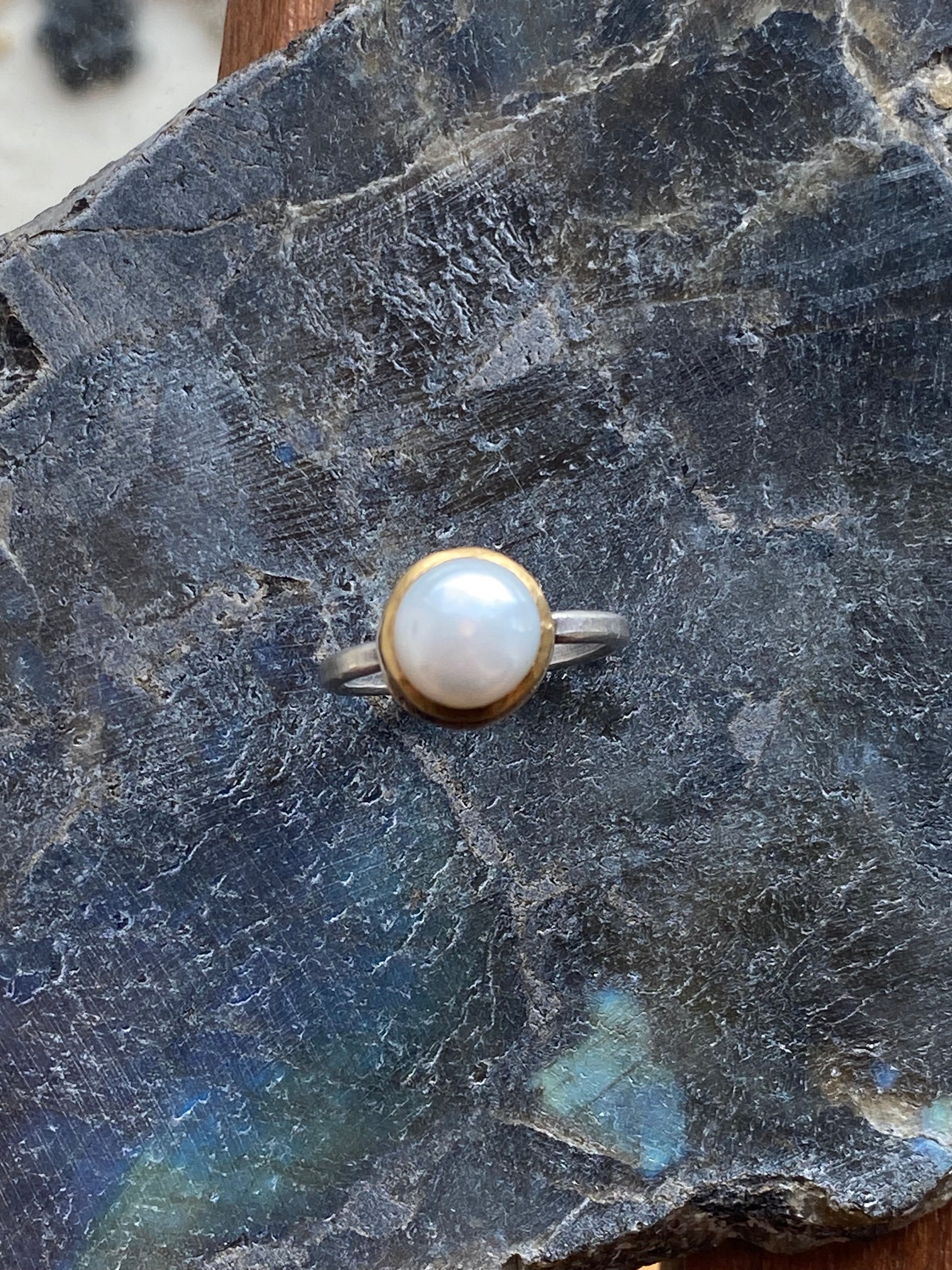 YFarmani Jewelry- White Pearl Ring