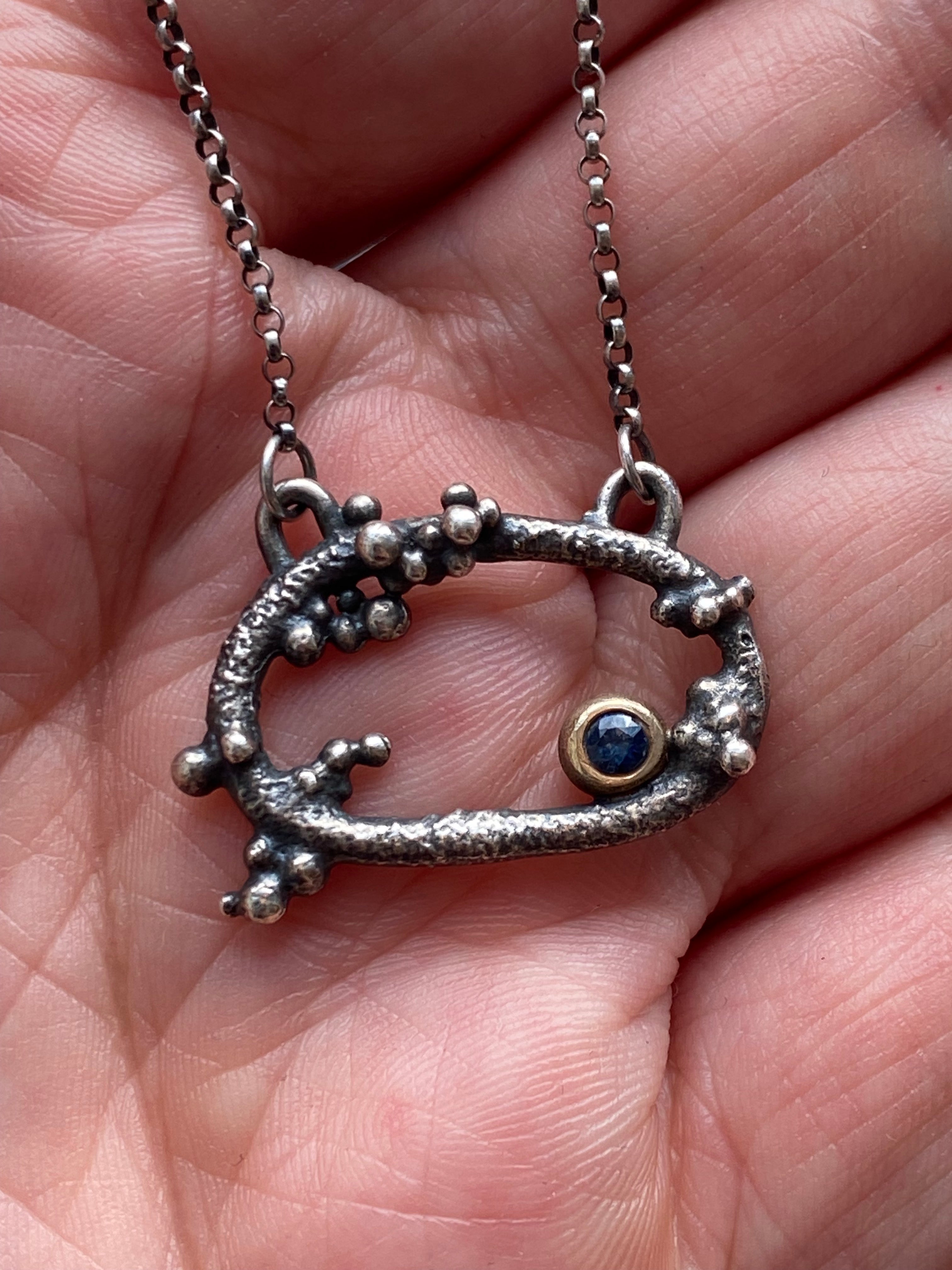 YFarmani Jewelry- Sapphire Granulated Necklace