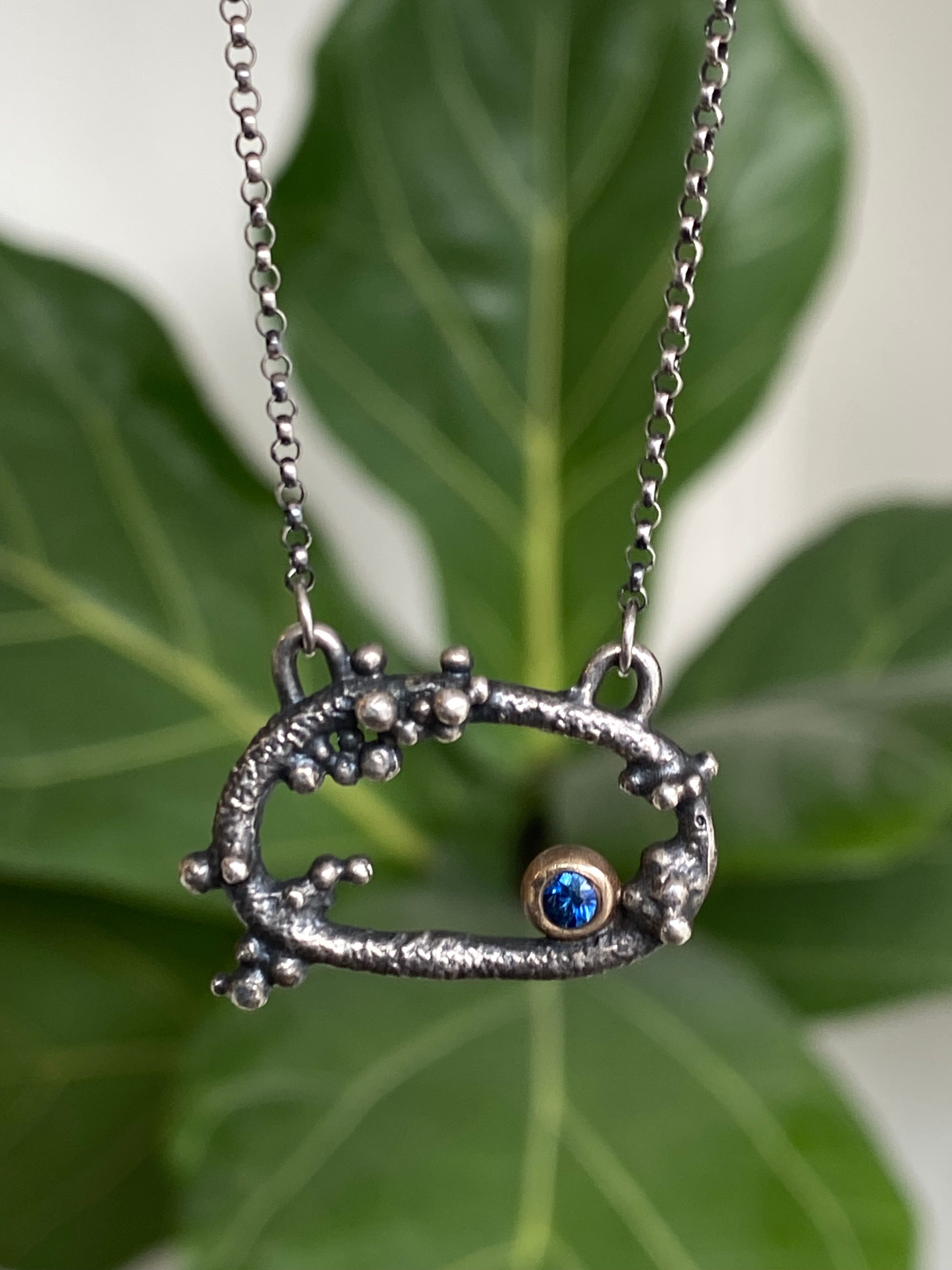 YFarmani Jewelry- Sapphire Granulated Necklace