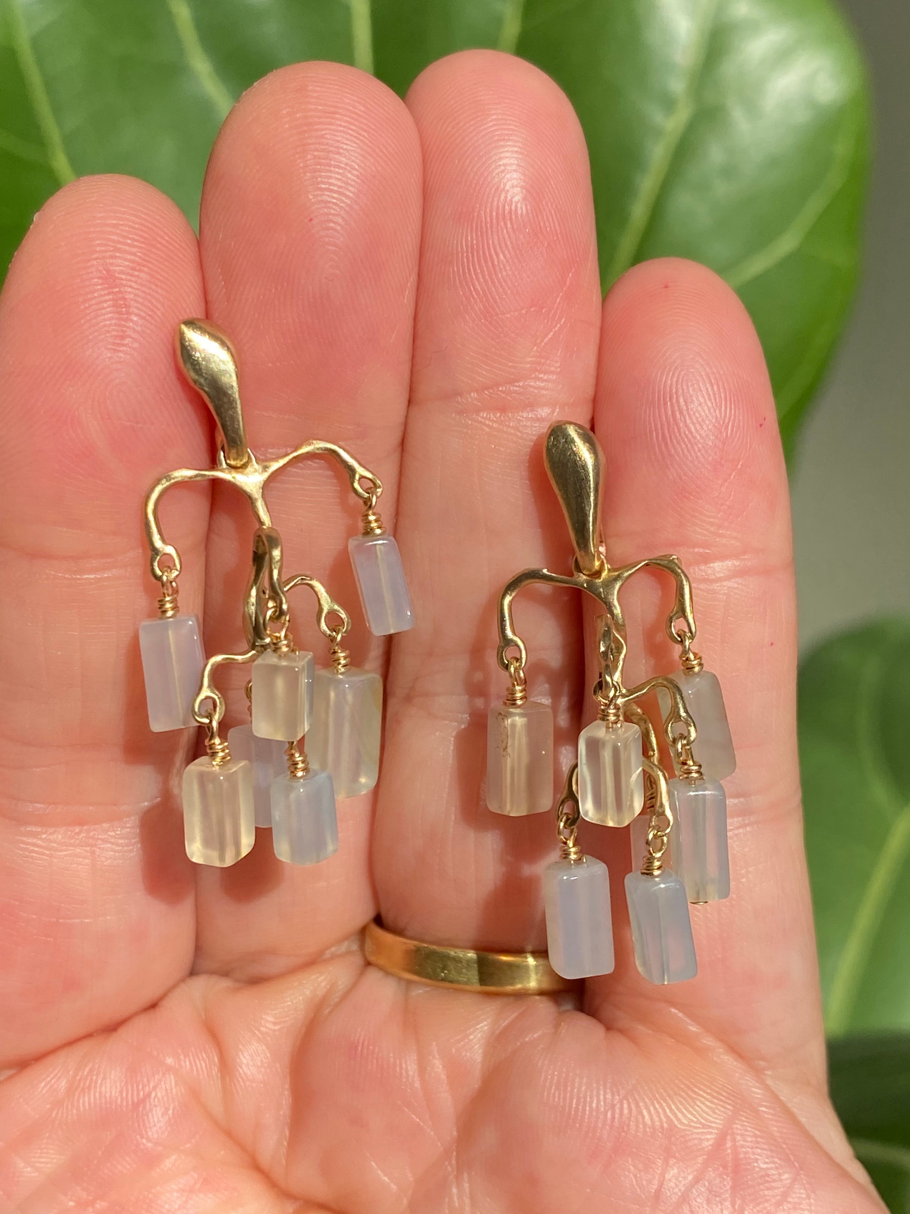 Julie Cohn- Chandelier Chalcedony Earrings