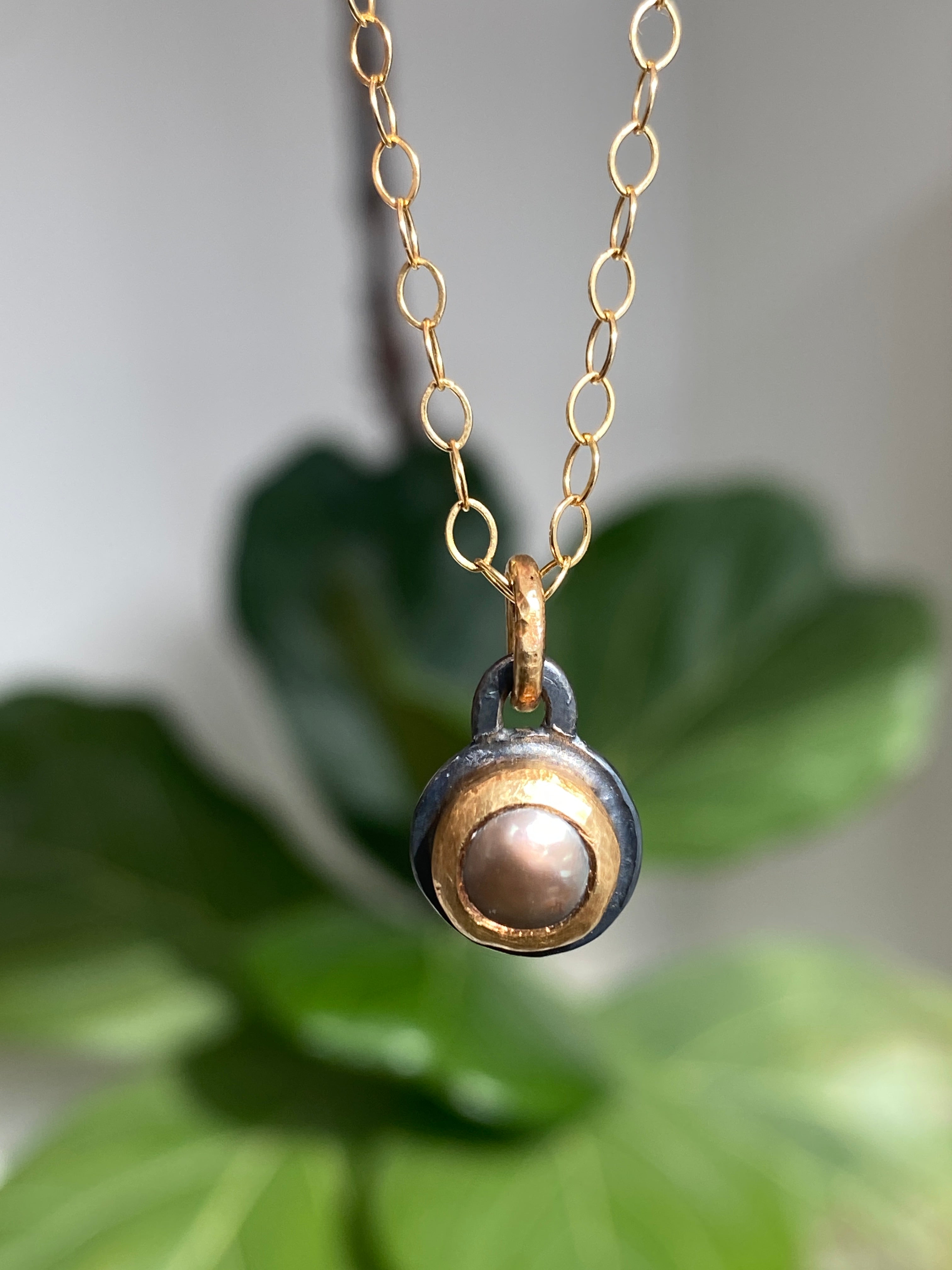 YFarmani- Freshwater Grey Pearl Pendant
