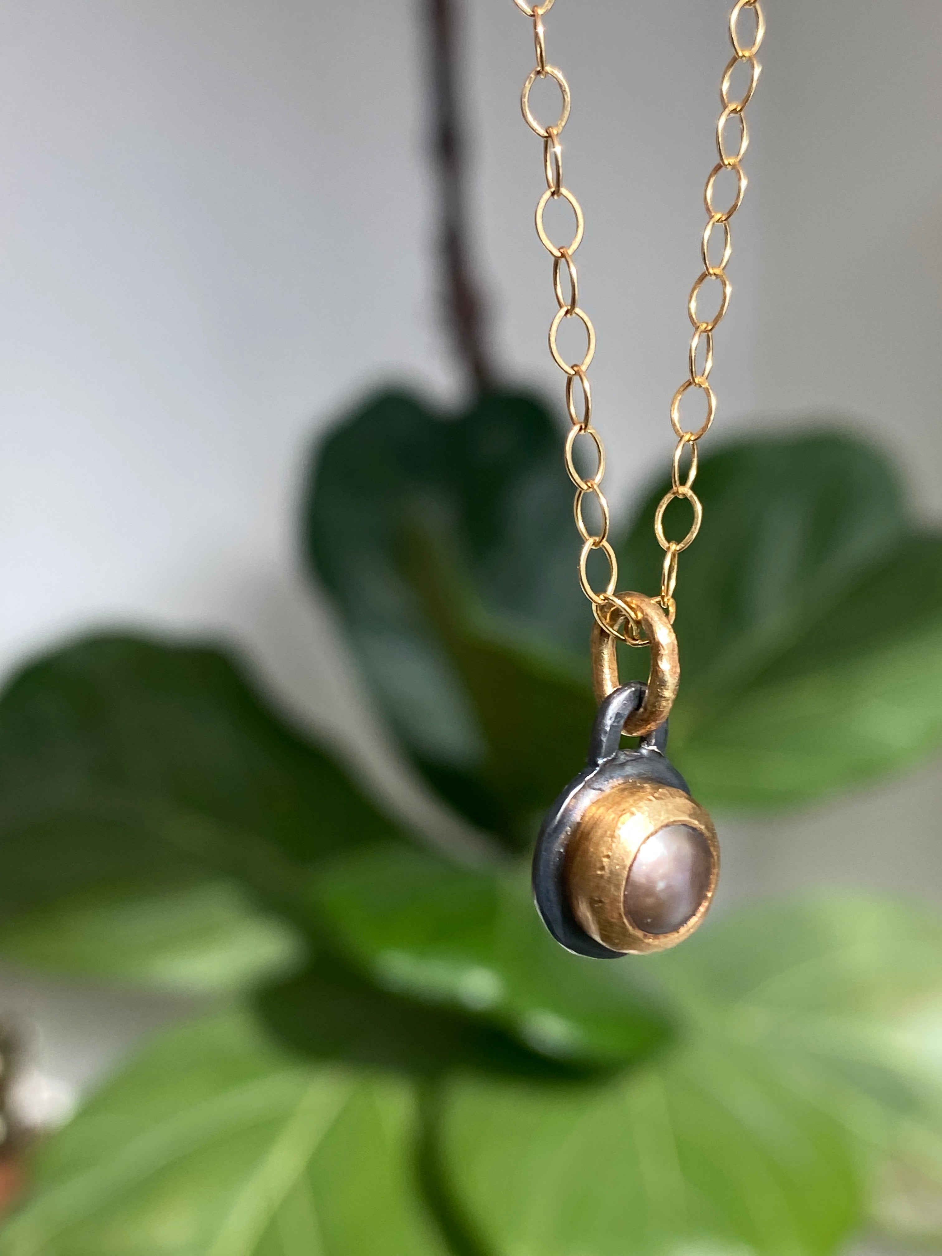 YFarmani- Freshwater Grey Pearl Pendant