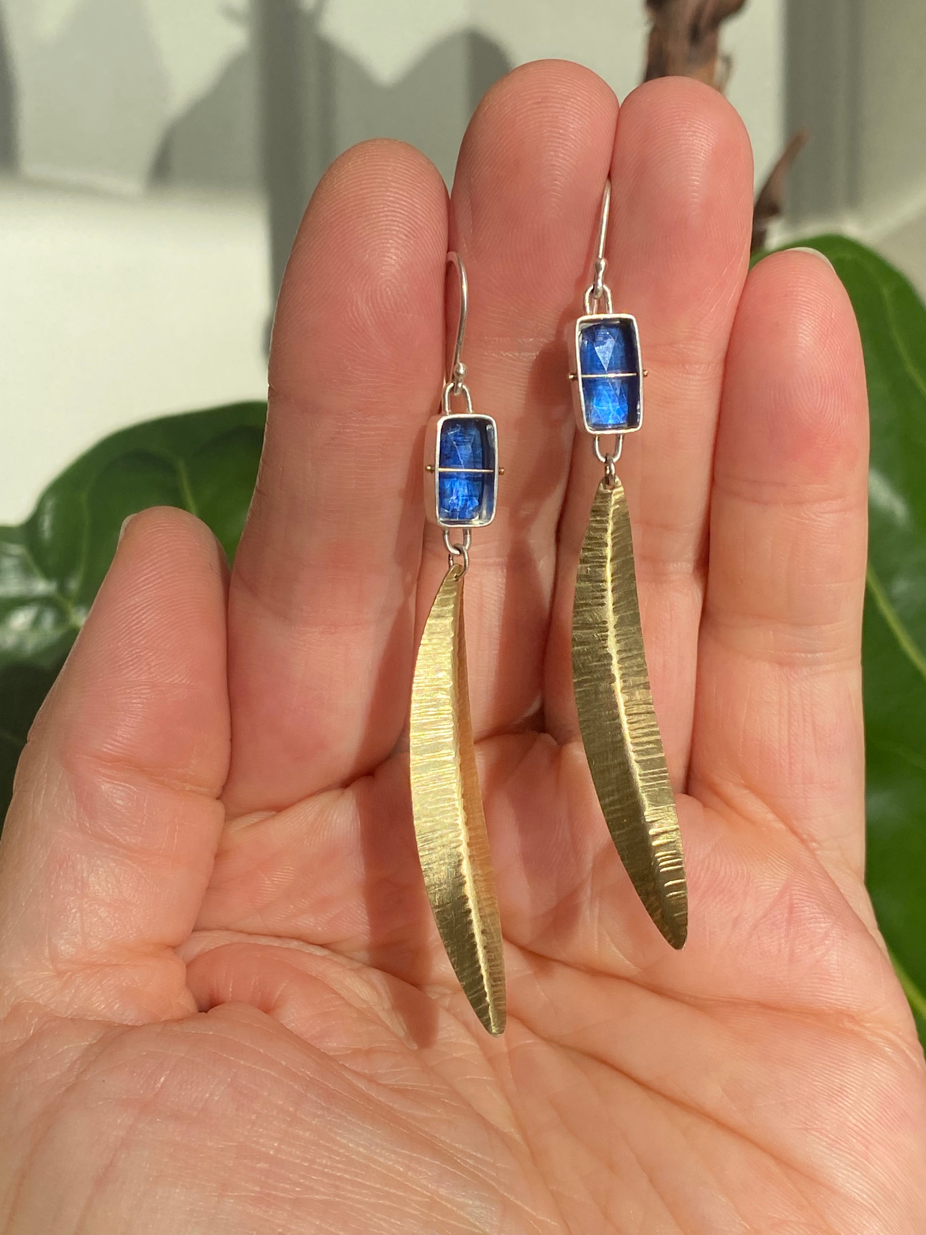 Hilary Finck- Kyanite Leaf Earrings