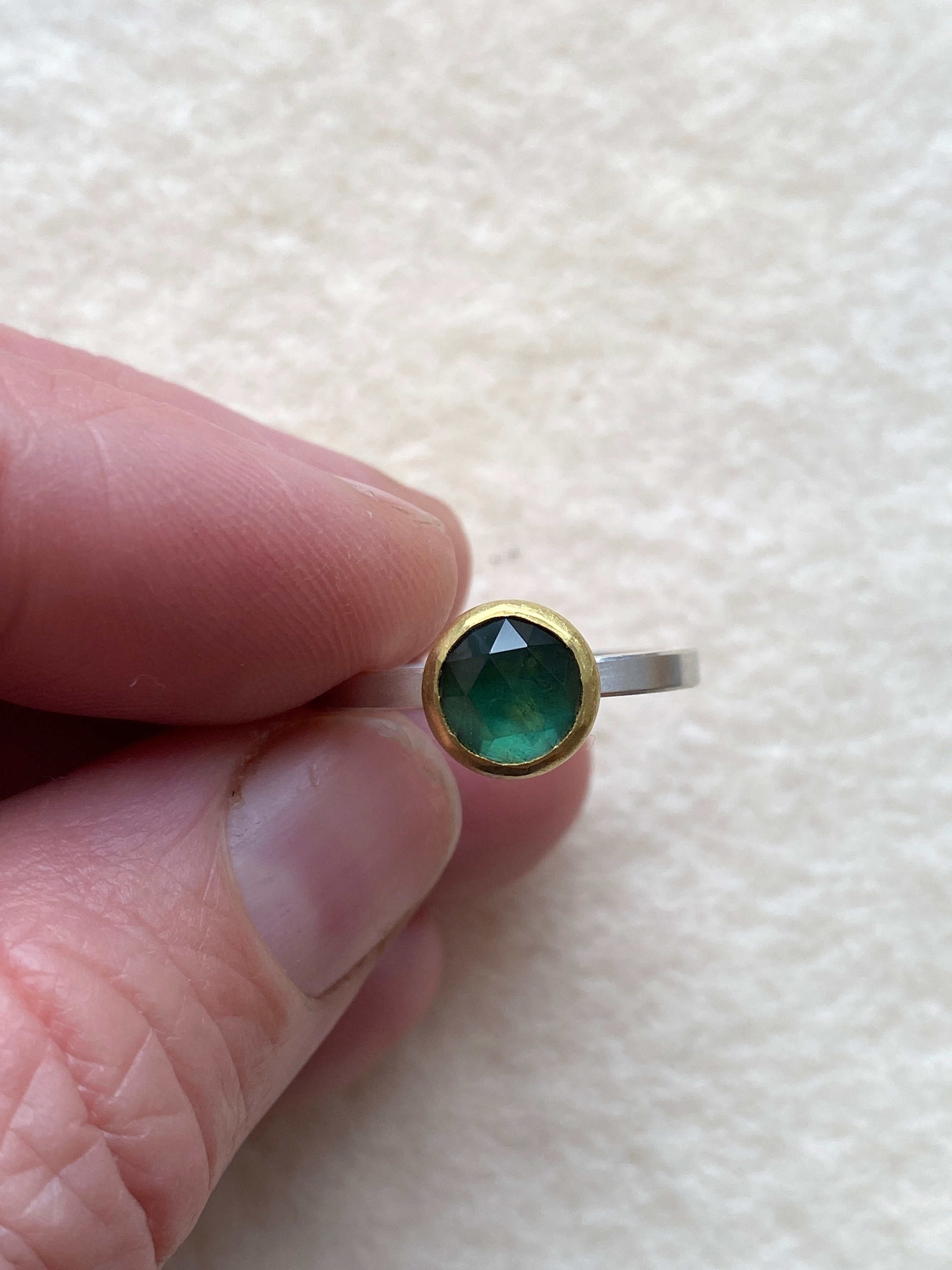 Sam Woehrmann- Round Rose-cut Tourmaline Stacking Ring