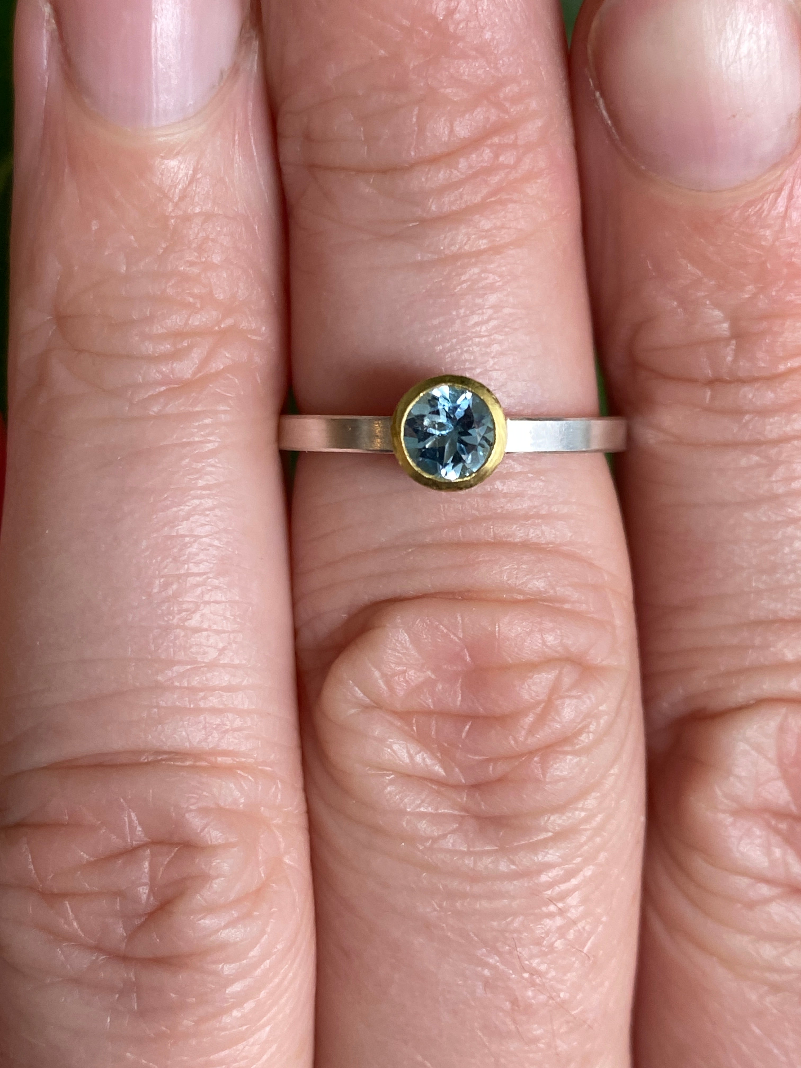 Sam Woehrmann- Round Aquamarine Stacking Ring