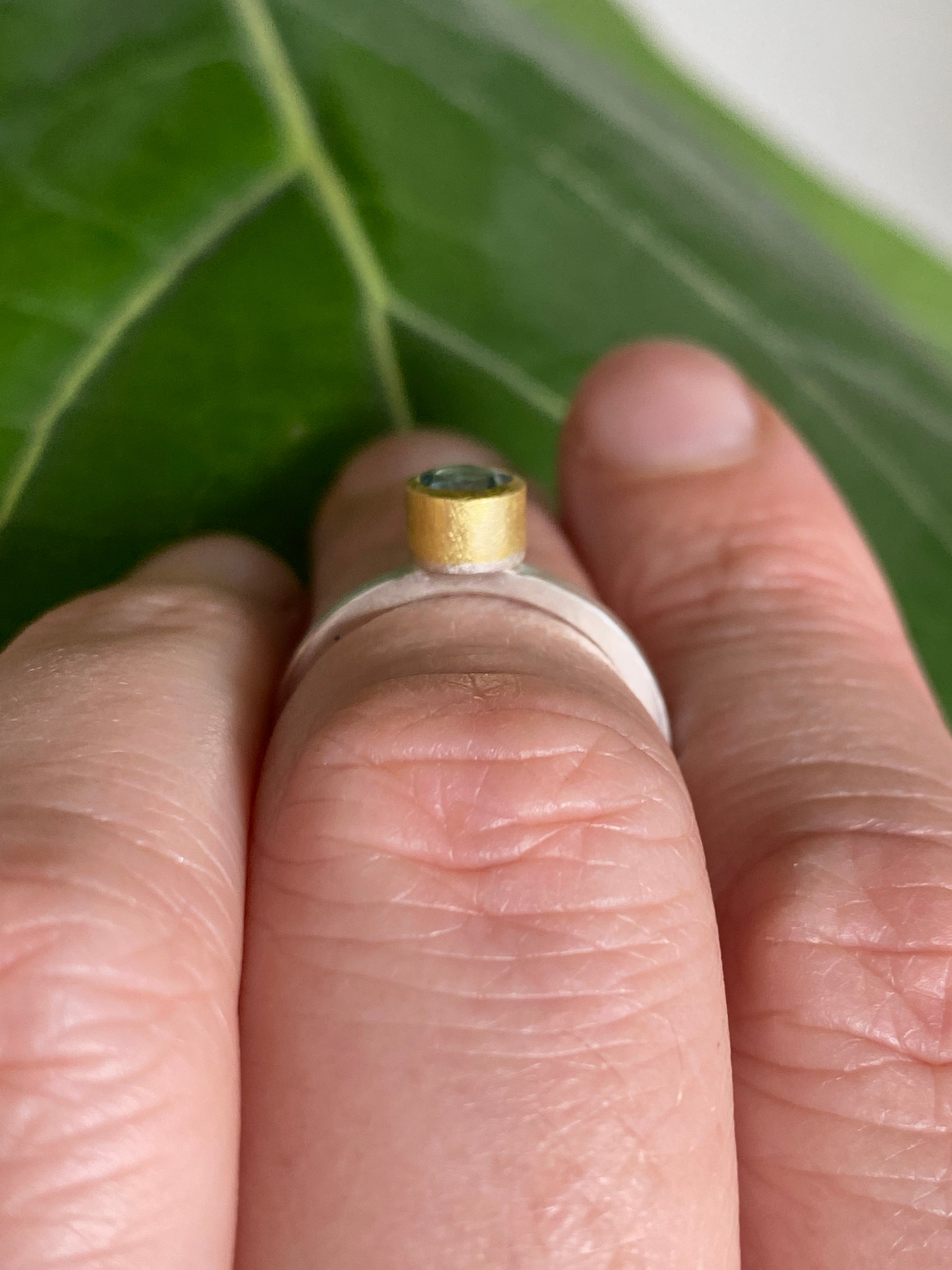 Sam Woehrmann- Round Aquamarine Stacking Ring