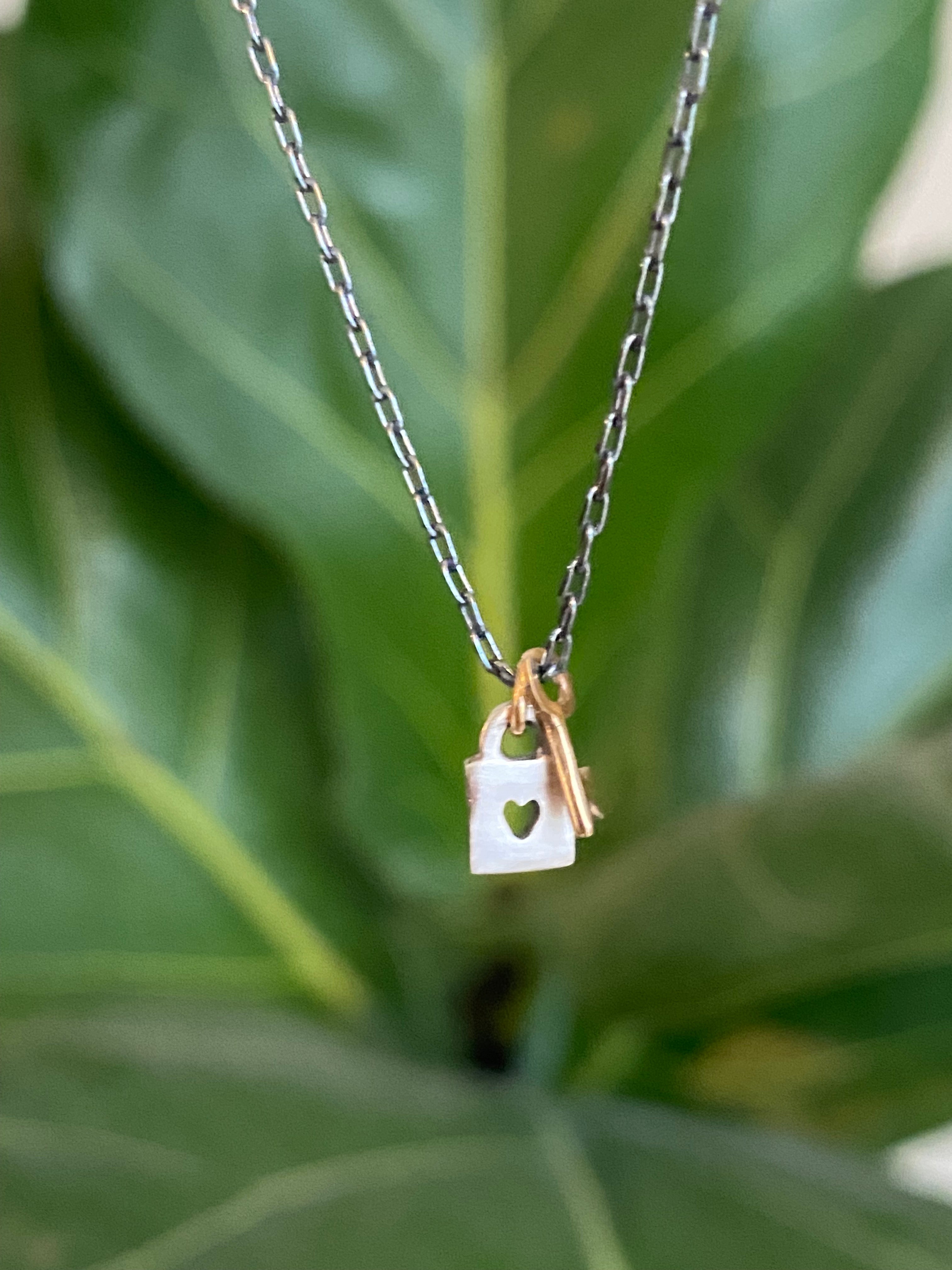 Luana Coonen- Tiny Love Lock Necklace with Key