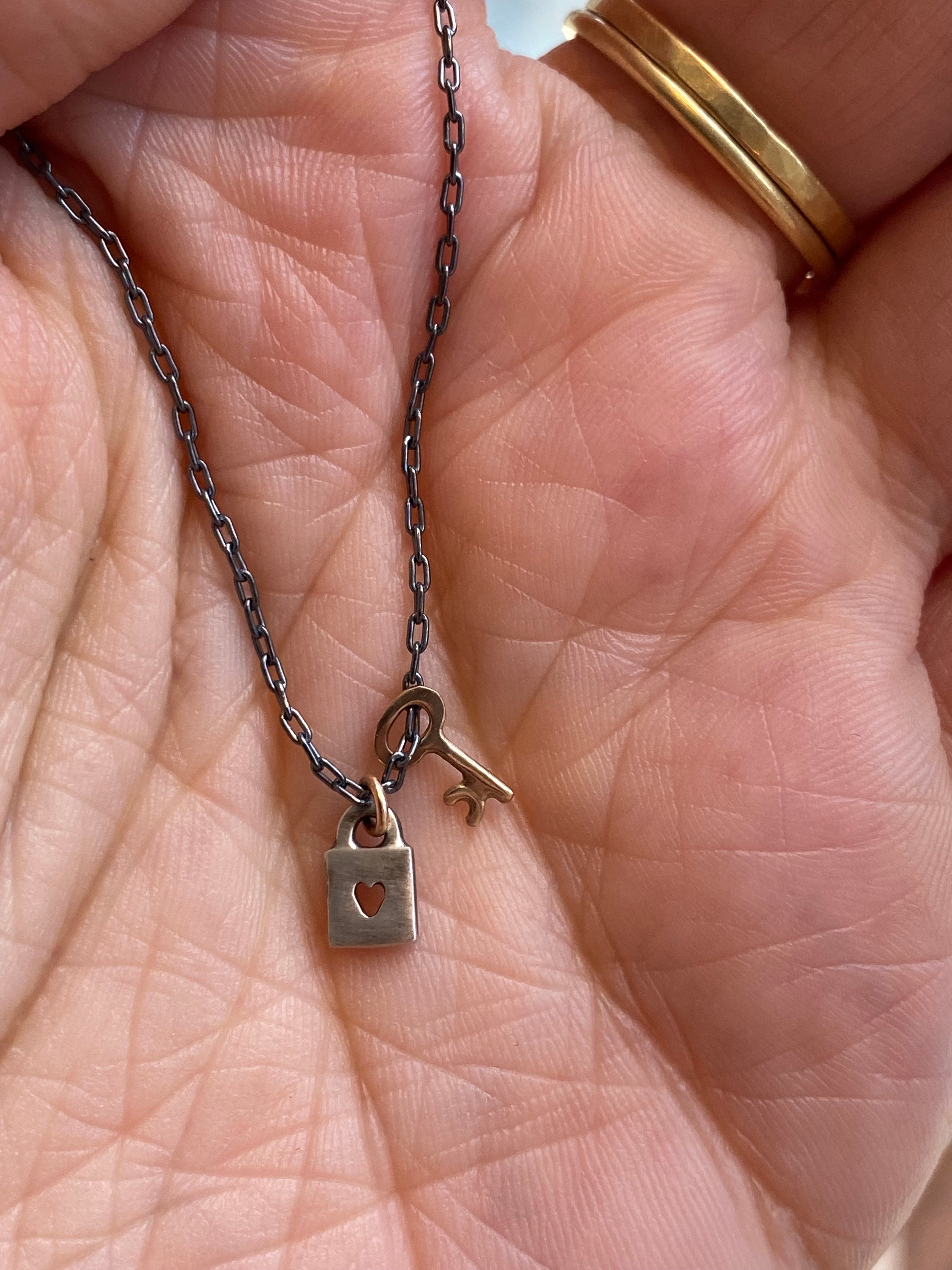 Luana Coonen- Tiny Love Lock Necklace with Key
