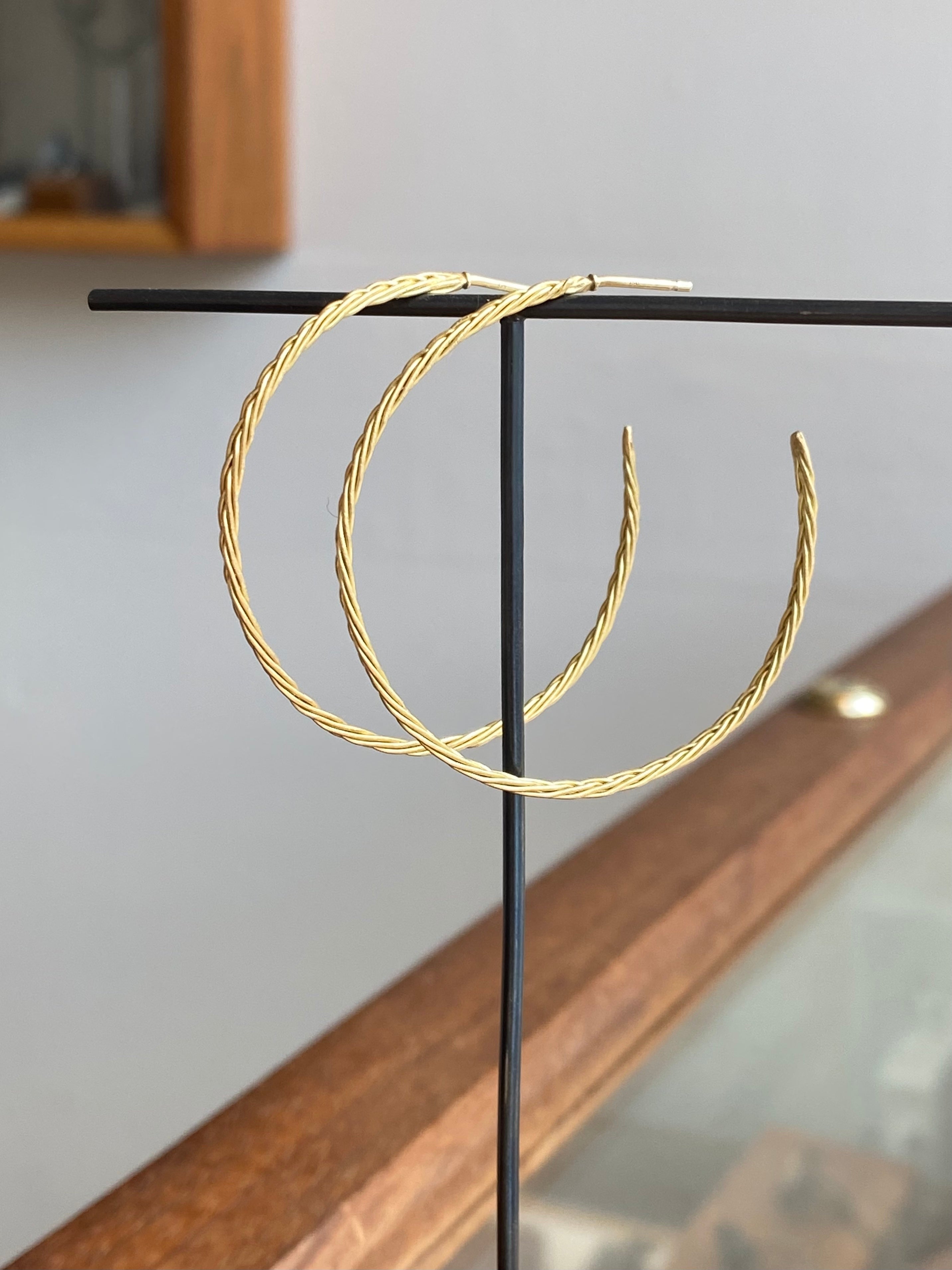 M. Rose Studio- Braided 18k Gold Hoop Earrings