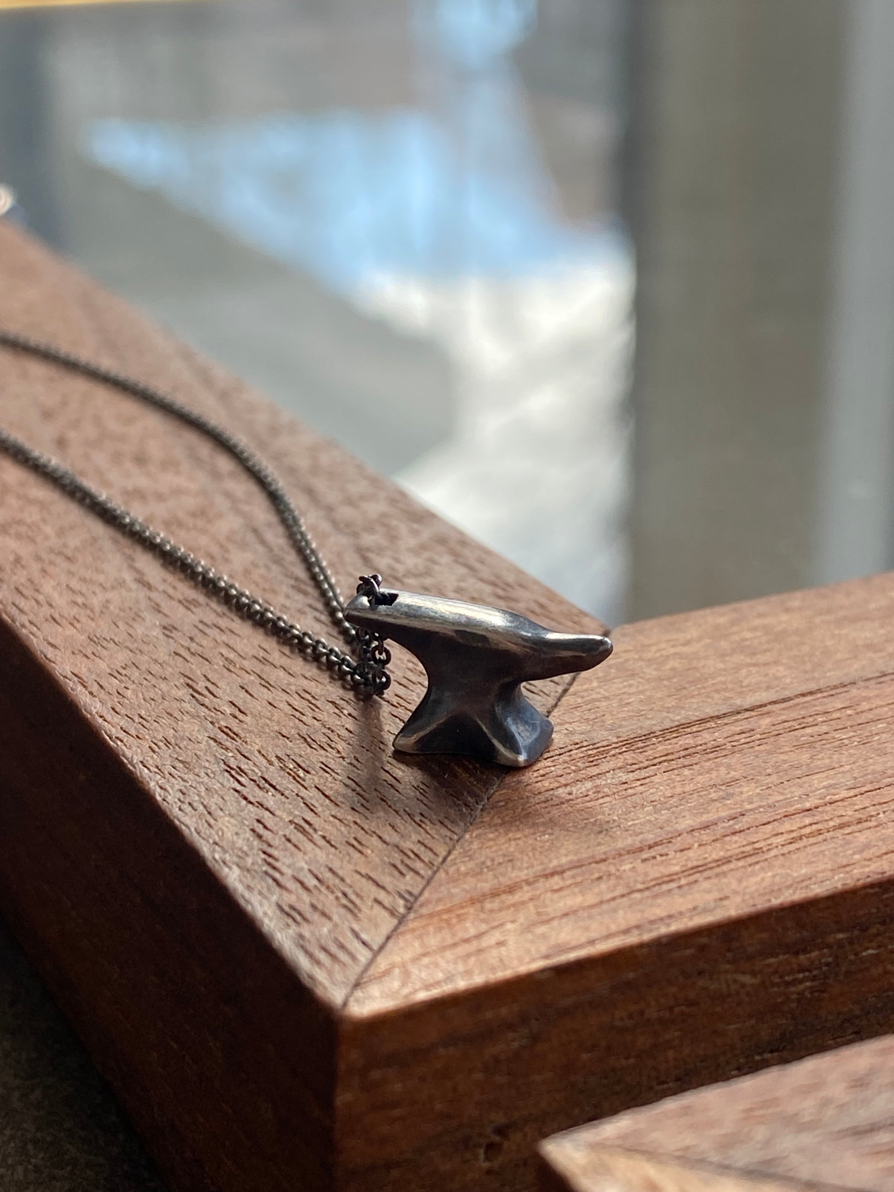 Koedyker Crafted- Anvil Pendant on silver chain