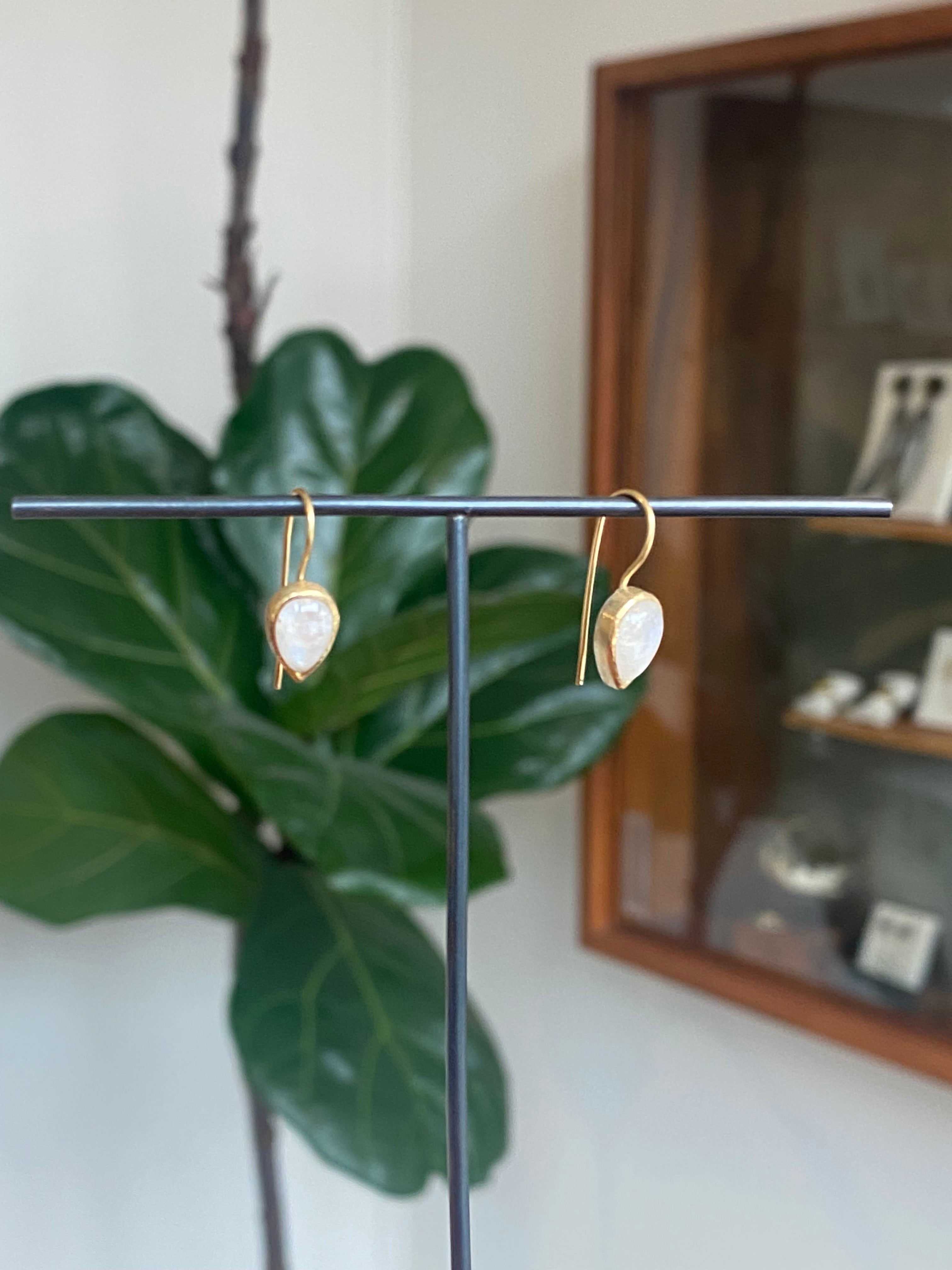 Leia Zumbro- Moonstone Tear Drop Earrings