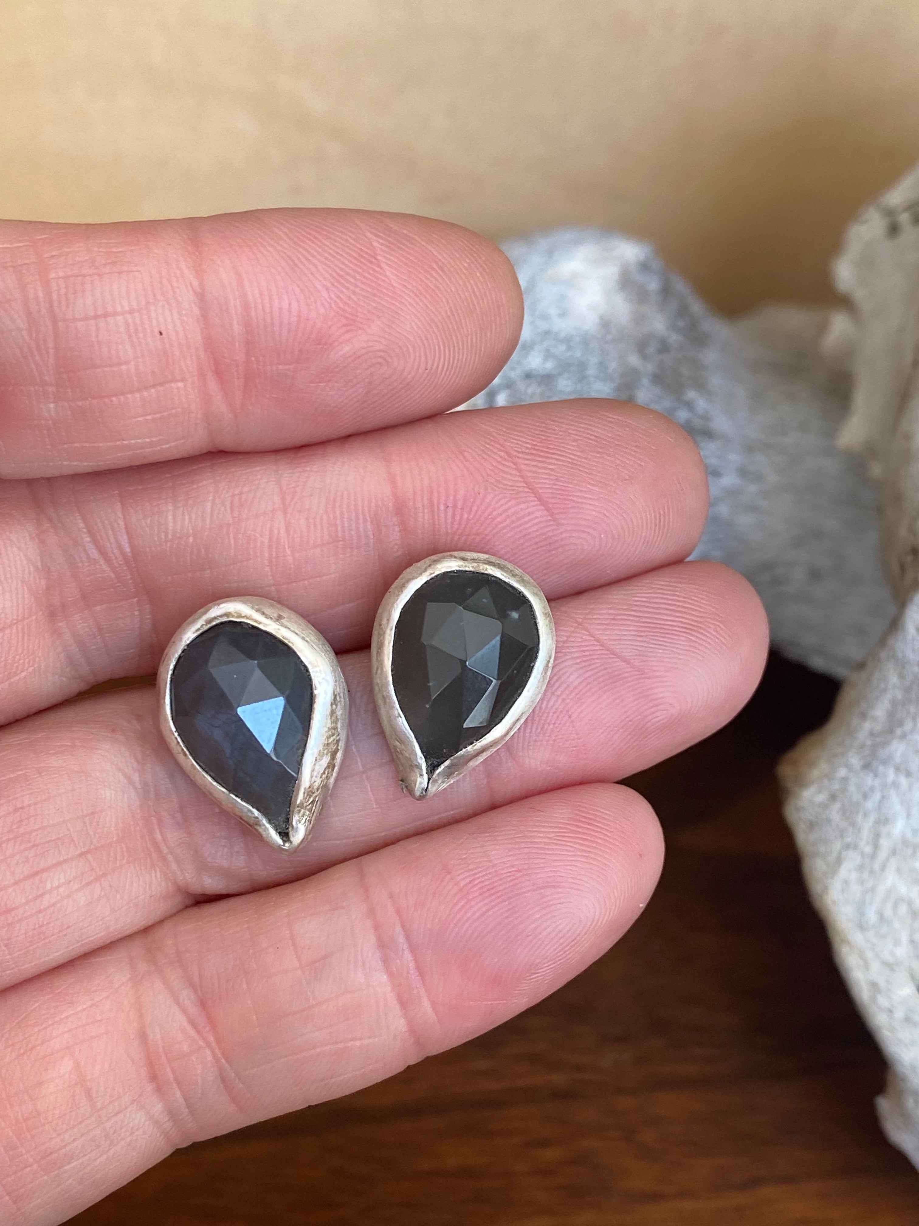 Sterling Silver Gray Stone Earrings, Grey Gemstone Drop Earrings, Long  Dangly Earrings, Statement Earrings, Handmade Jewelry, Gift for Mom - Etsy