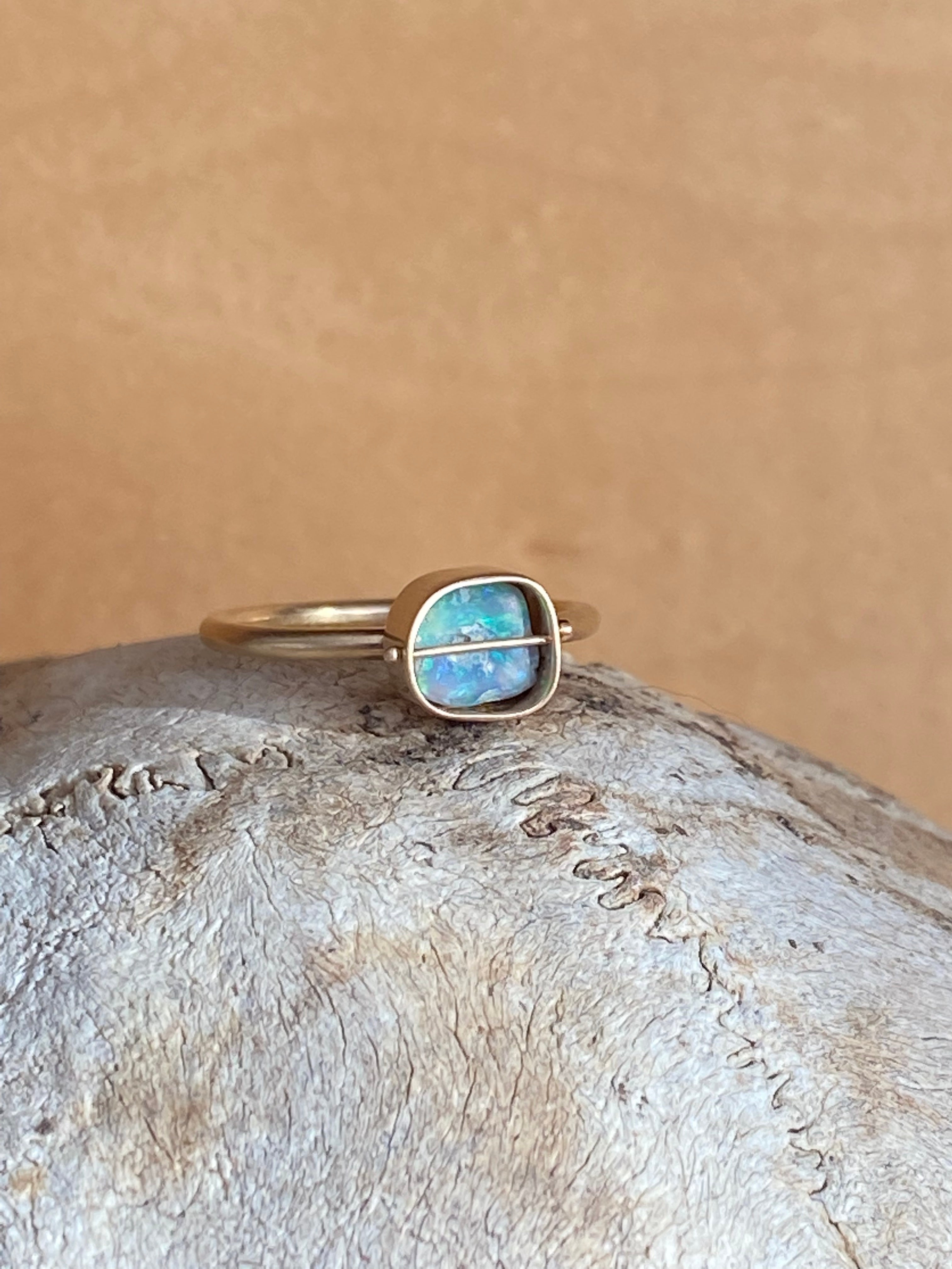 Hilary Finck- Captured Rough Ancients17 Opal Ring