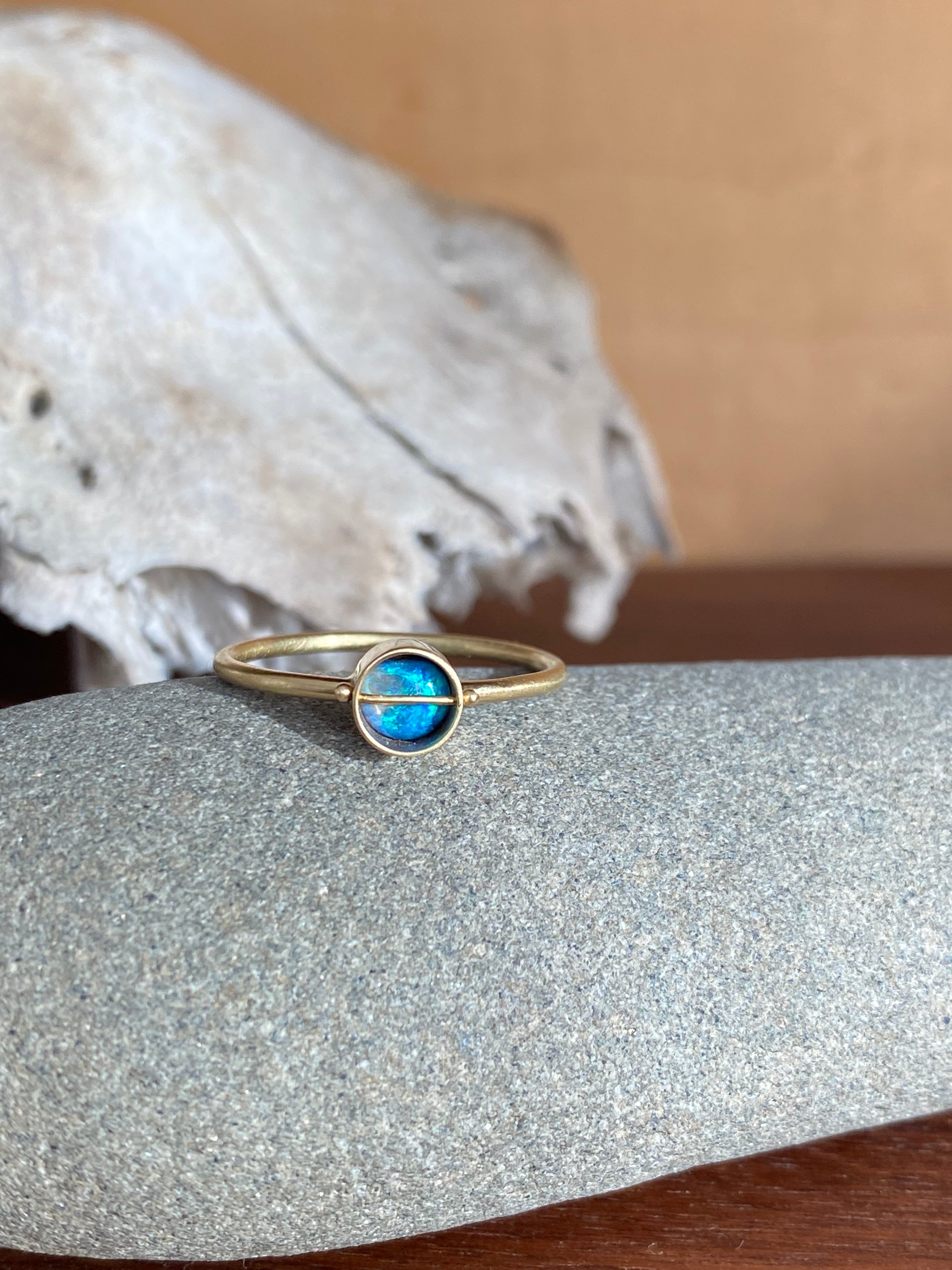 Hilary Finck- Captured Round Ancients17 Opal Ring