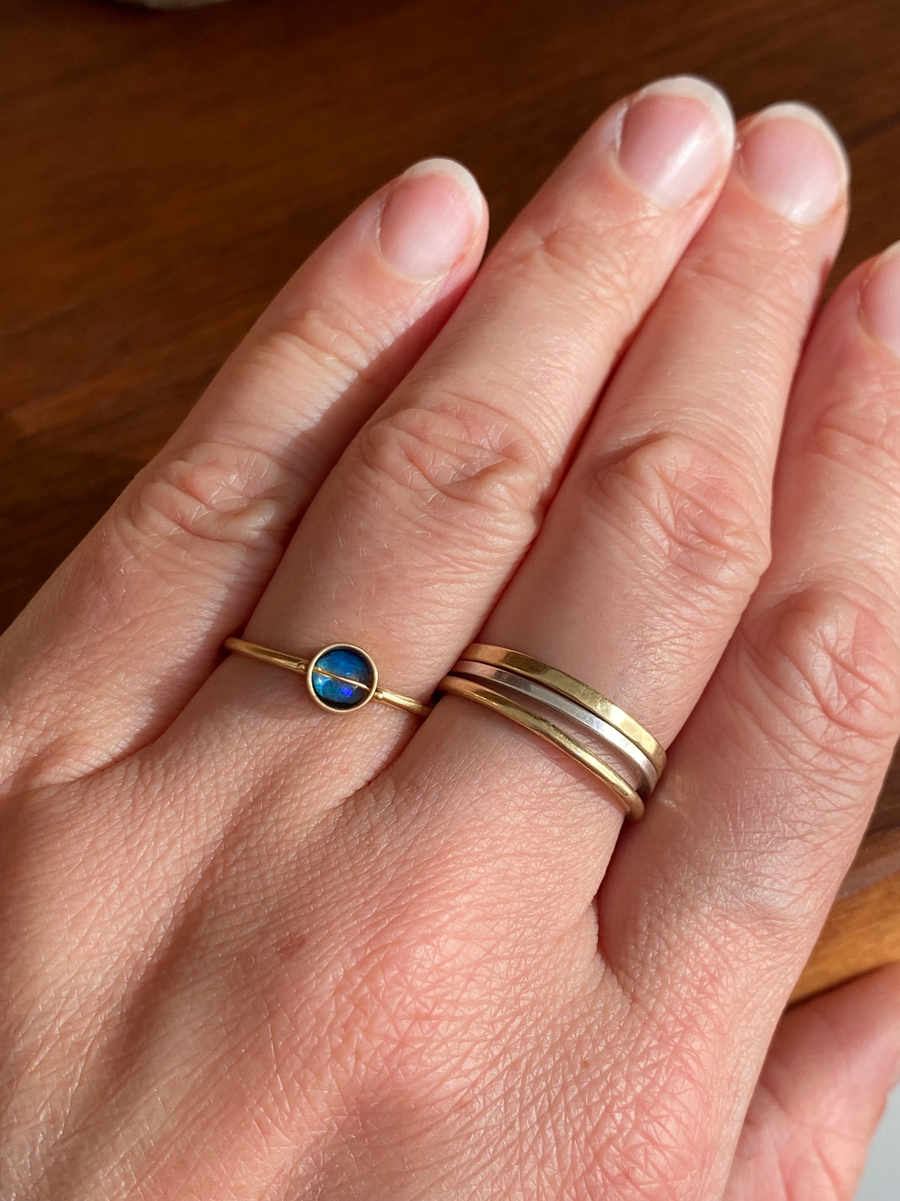 Hilary Finck- Captured Round Ancients17 Opal Ring