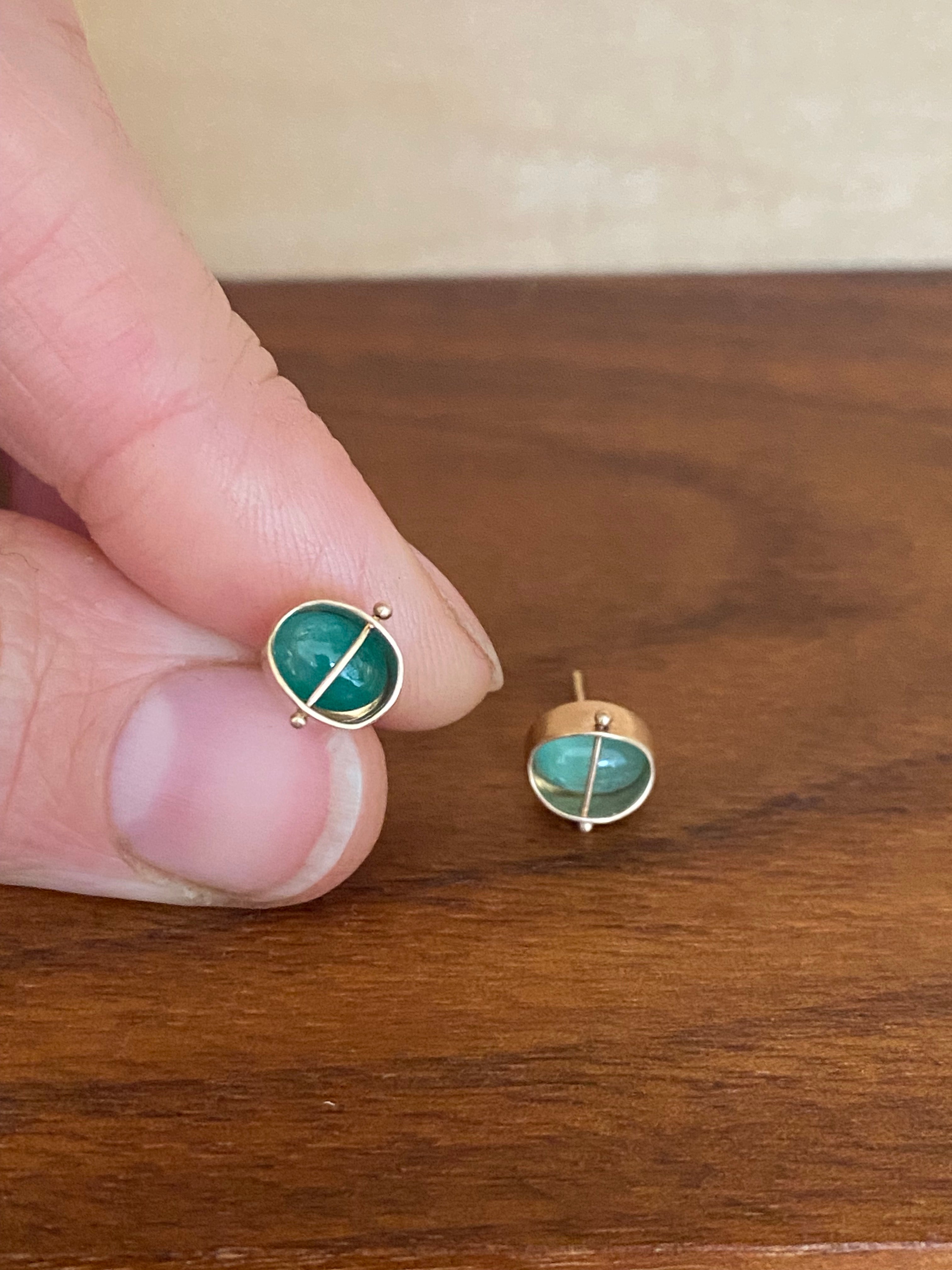 Hilary Finck- Captured Emerald Stud Earrings