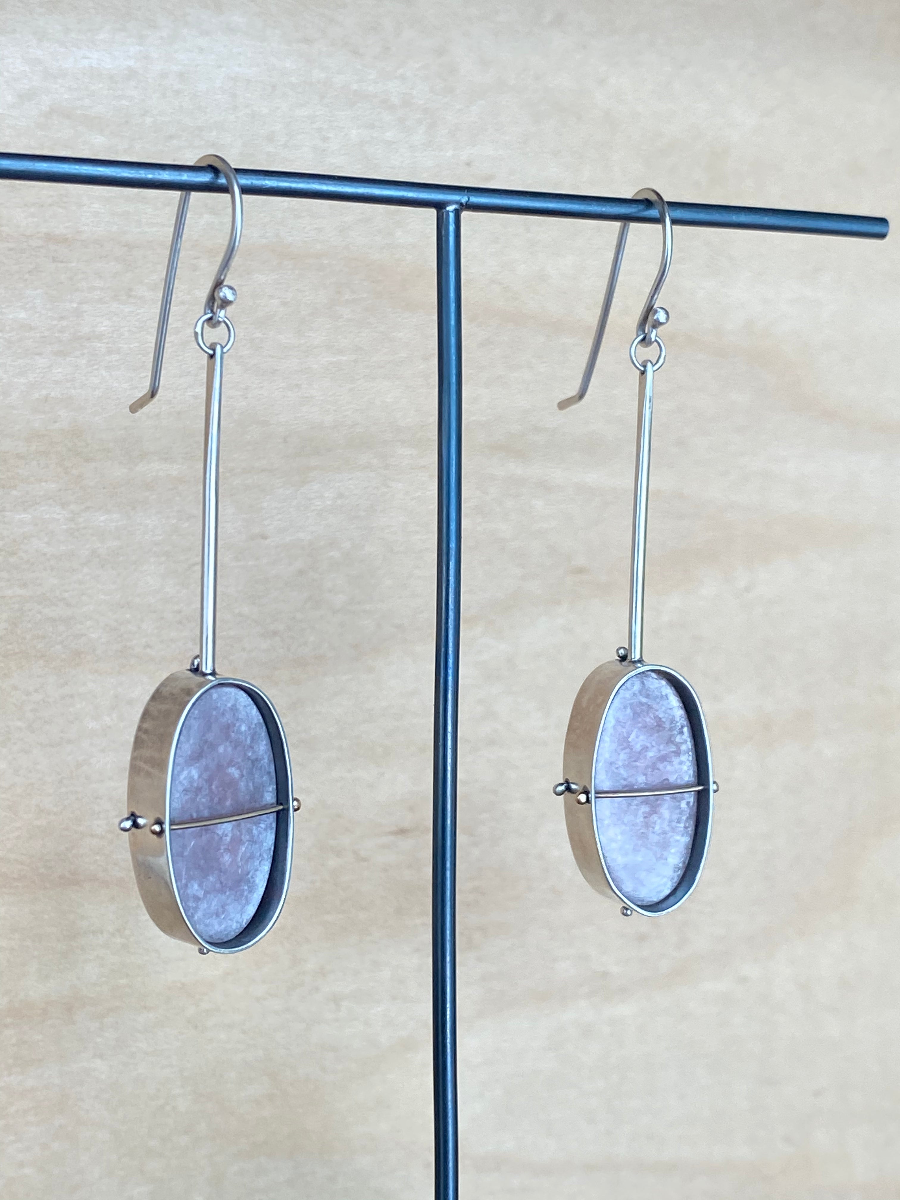 Hilary Finck- Captured Lepidolite Drop Earrings