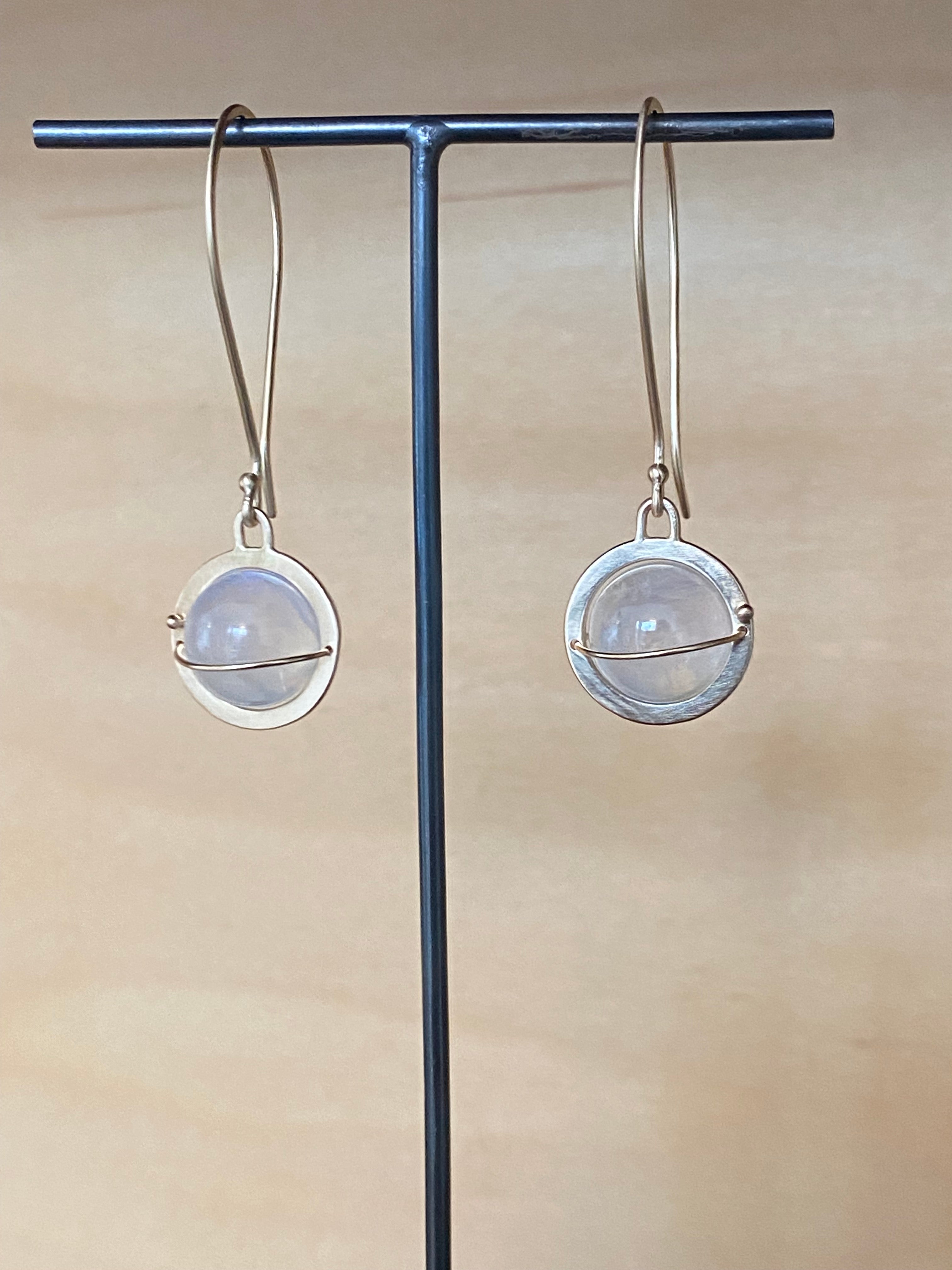 Hilary Finck- Moonstone Orb Earrings