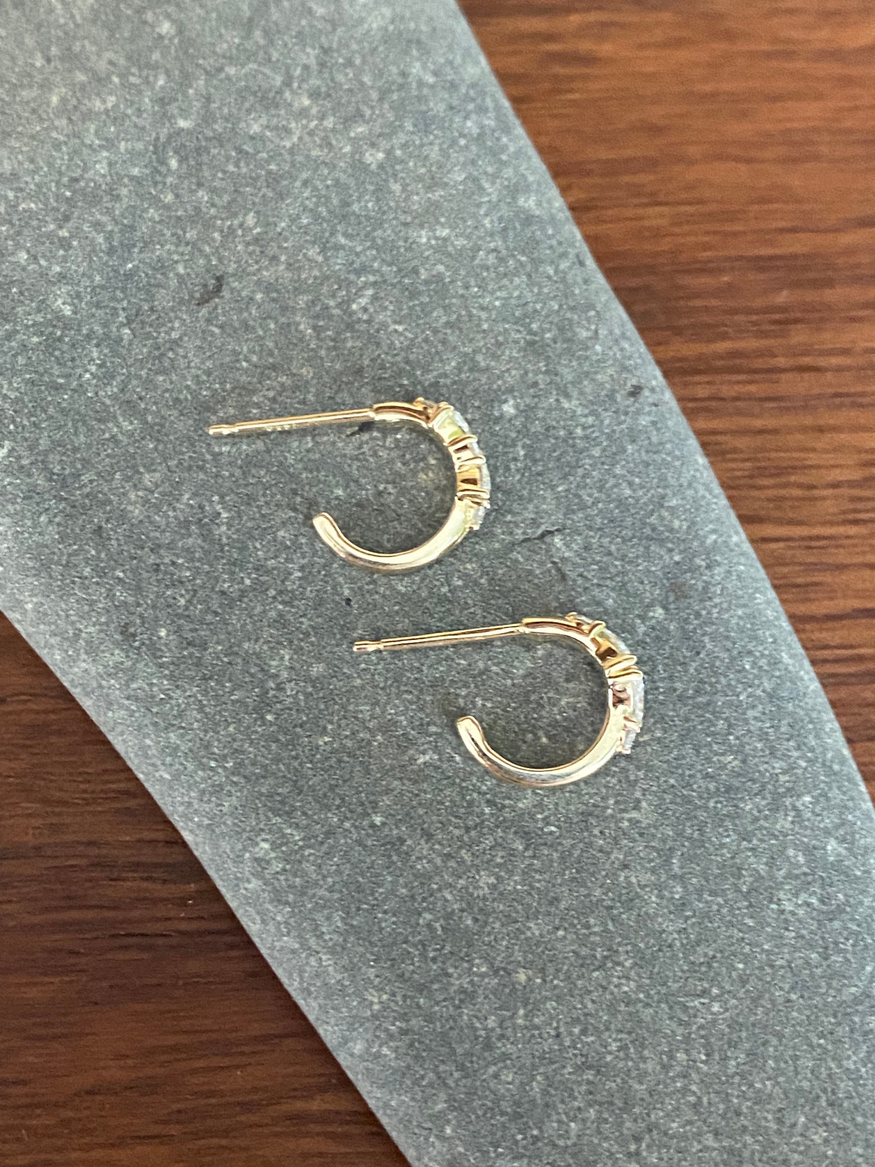 Koedyker Crafted- Gold Huggie Hoop Earrings with Diamonds