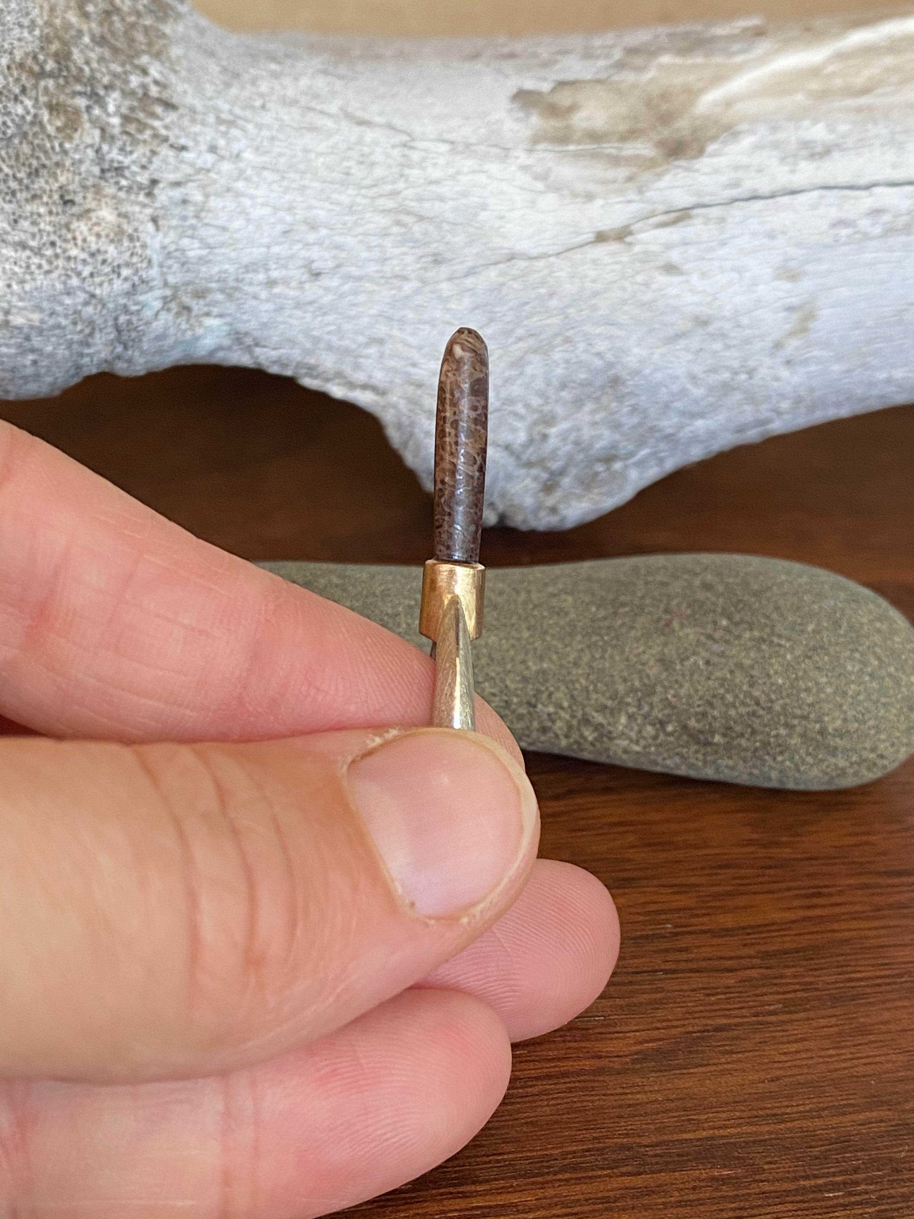 M. Rose Studio- Fossilized Dinosaur Bone Saber Ring